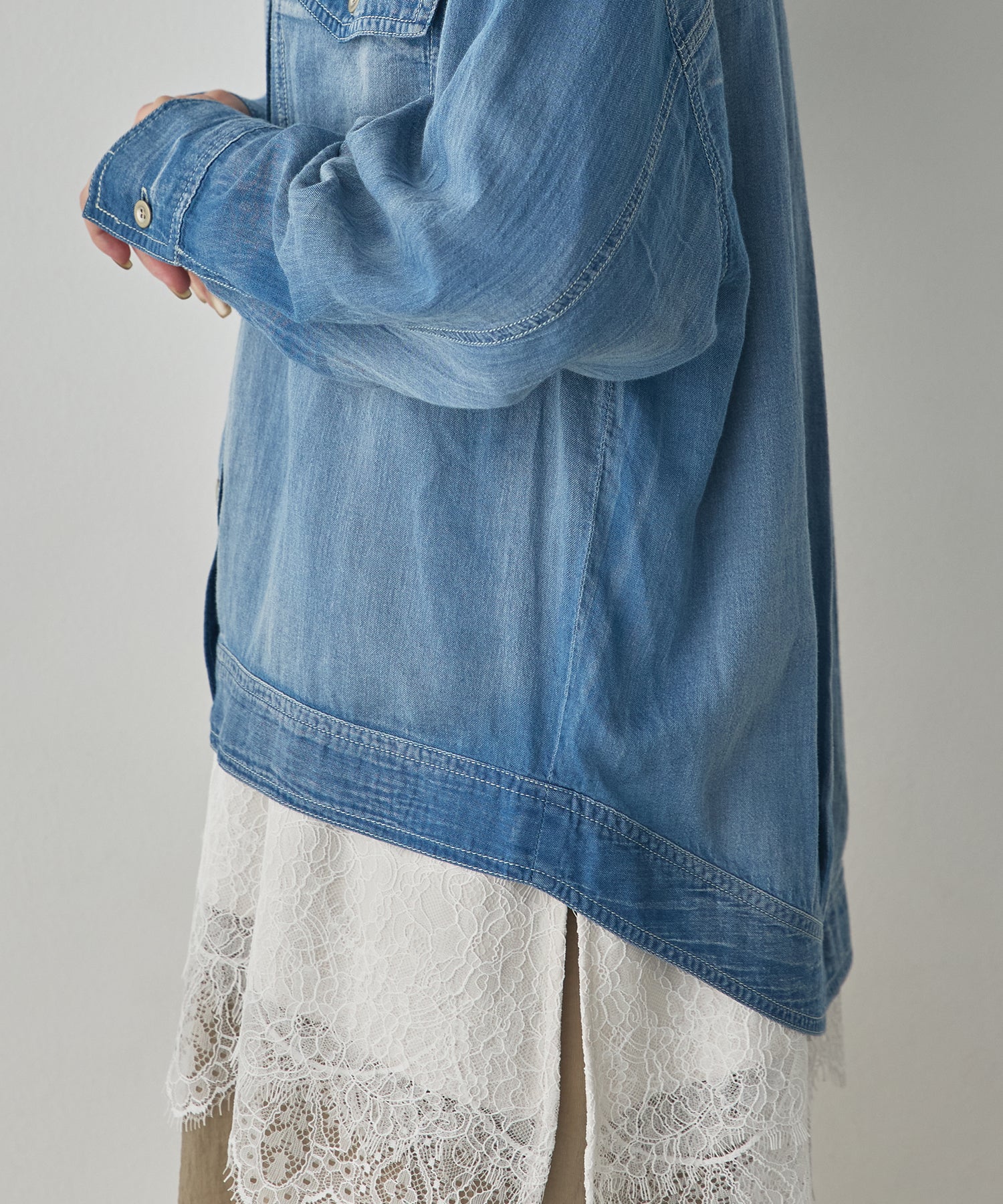 SHEER DENIM OVERSHIRT
