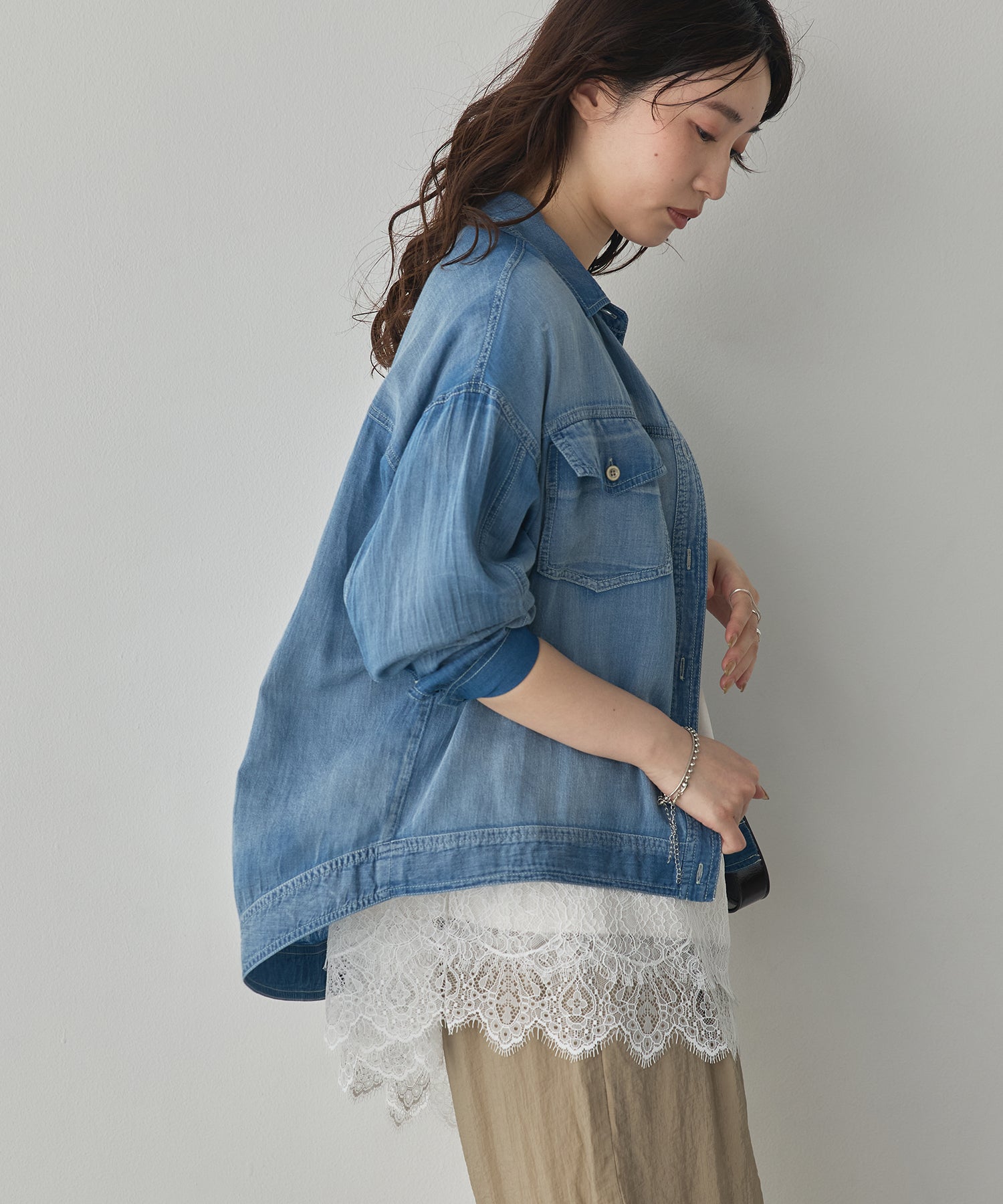 SHEER DENIM OVERSHIRT
