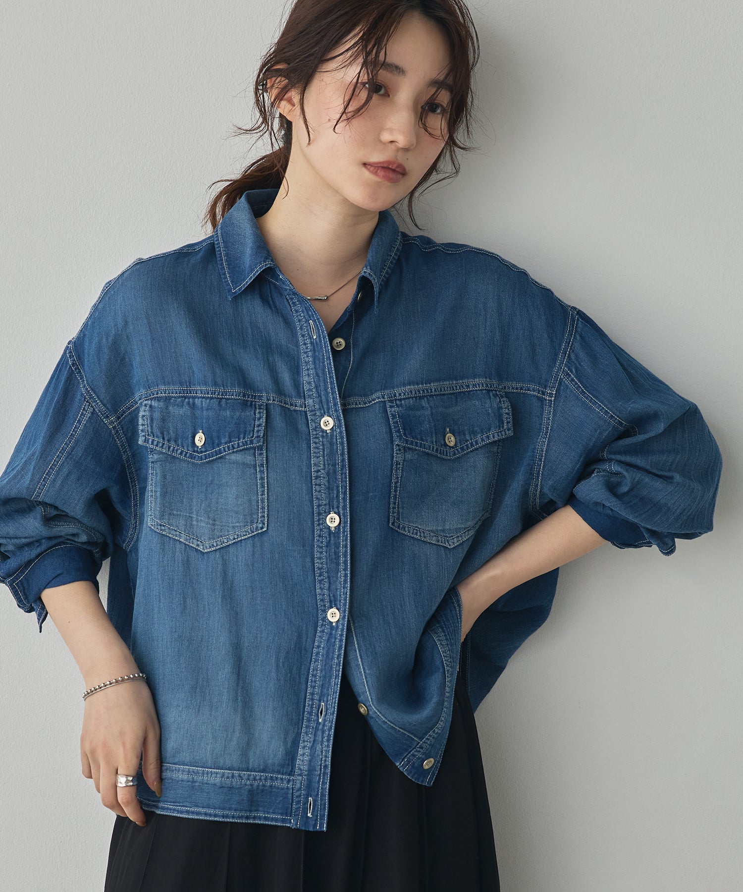 SHEER DENIM OVERSHIRT