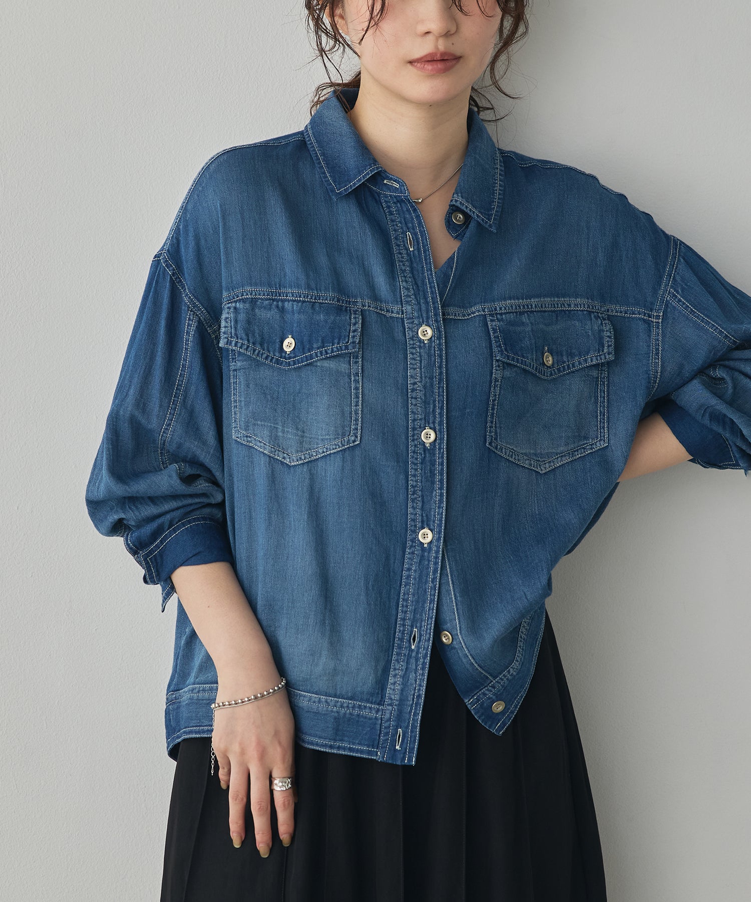 SHEER DENIM OVERSHIRT