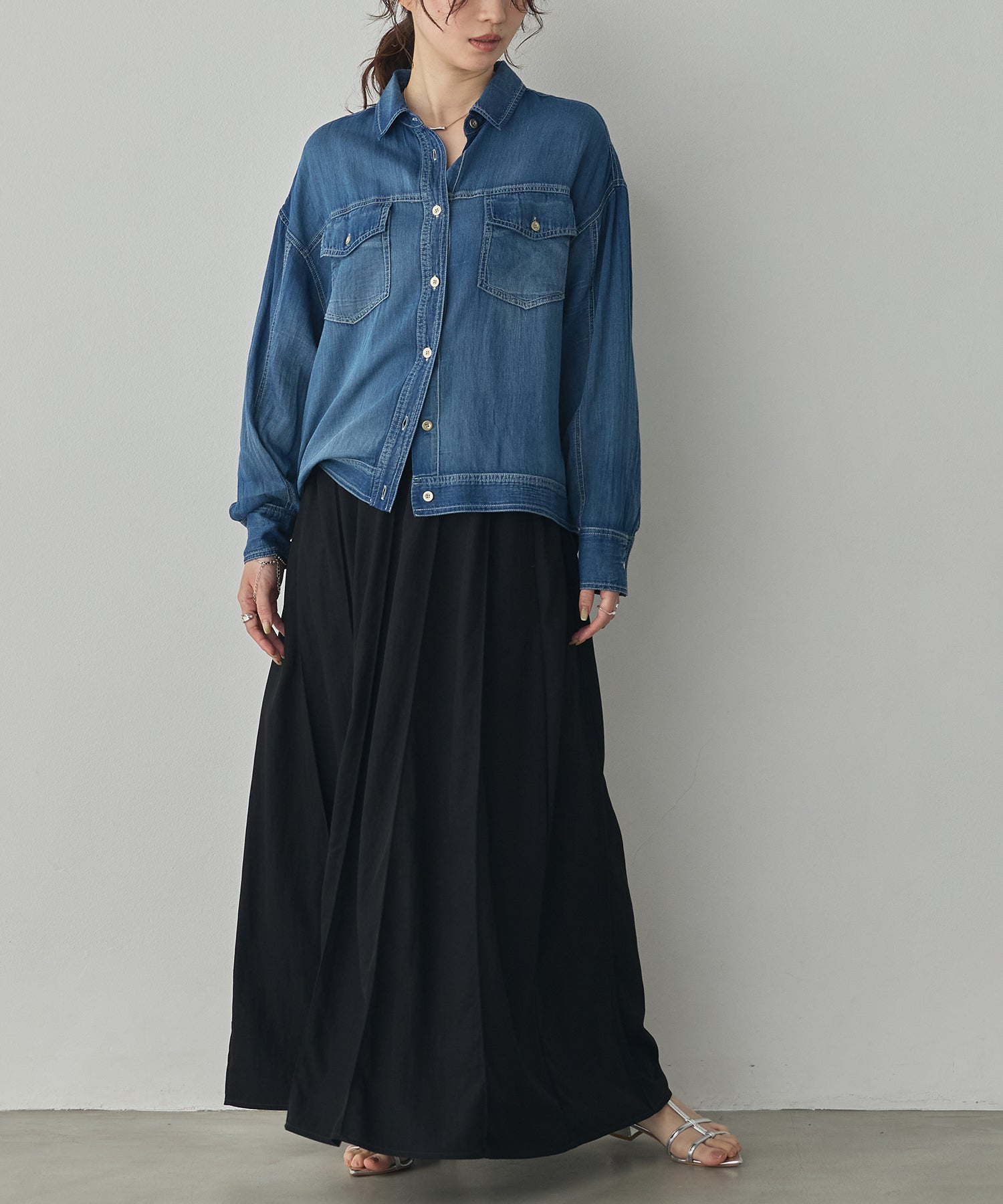 SHEER DENIM OVERSHIRT
