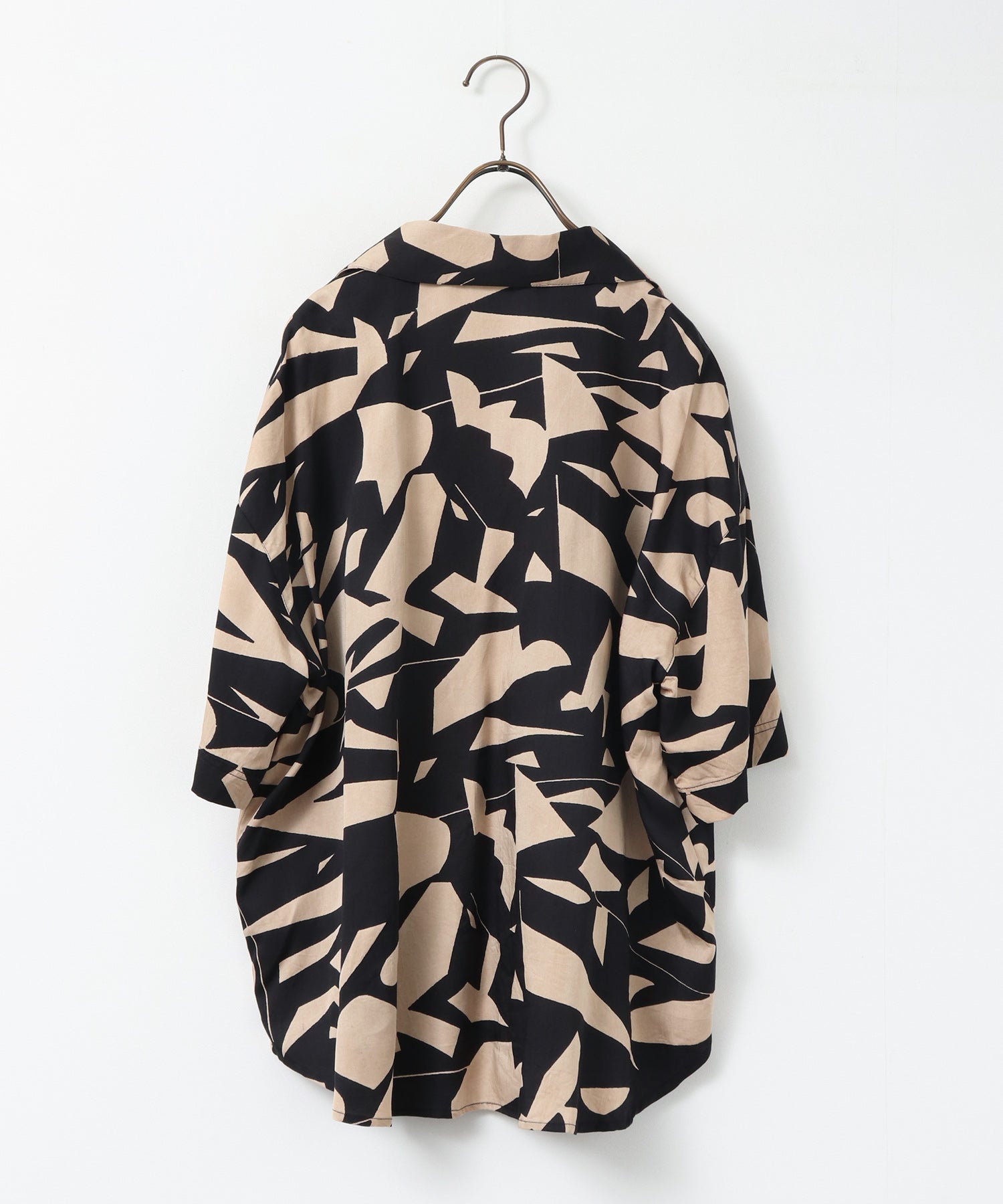 VISCOSE SATIN PRINTED OPEN-COLLAR SHIRT