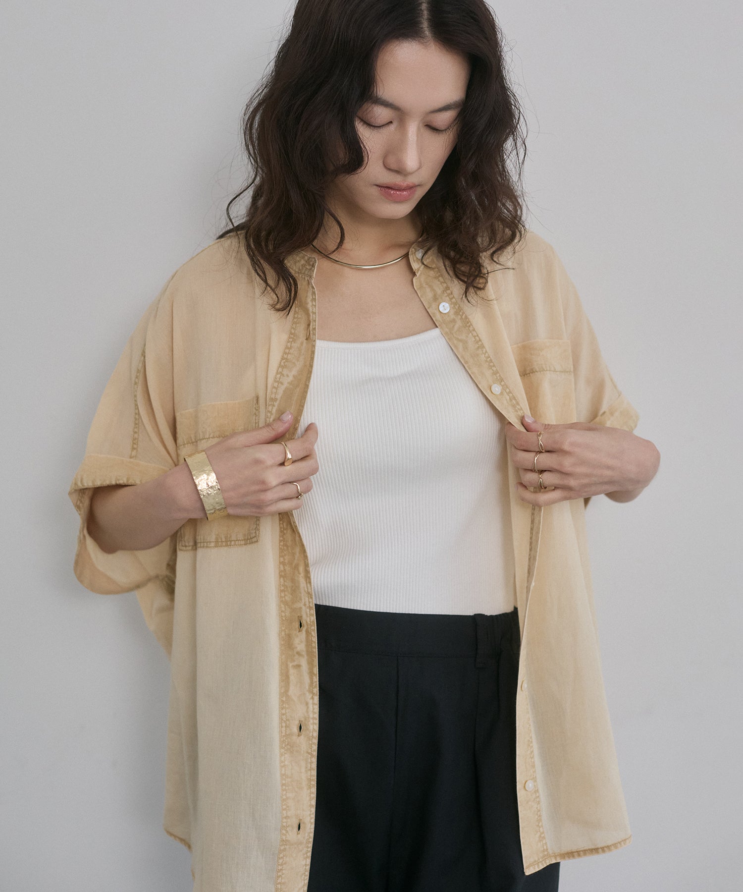 ACID-WASH SHORT-SLEEVE SHIRT