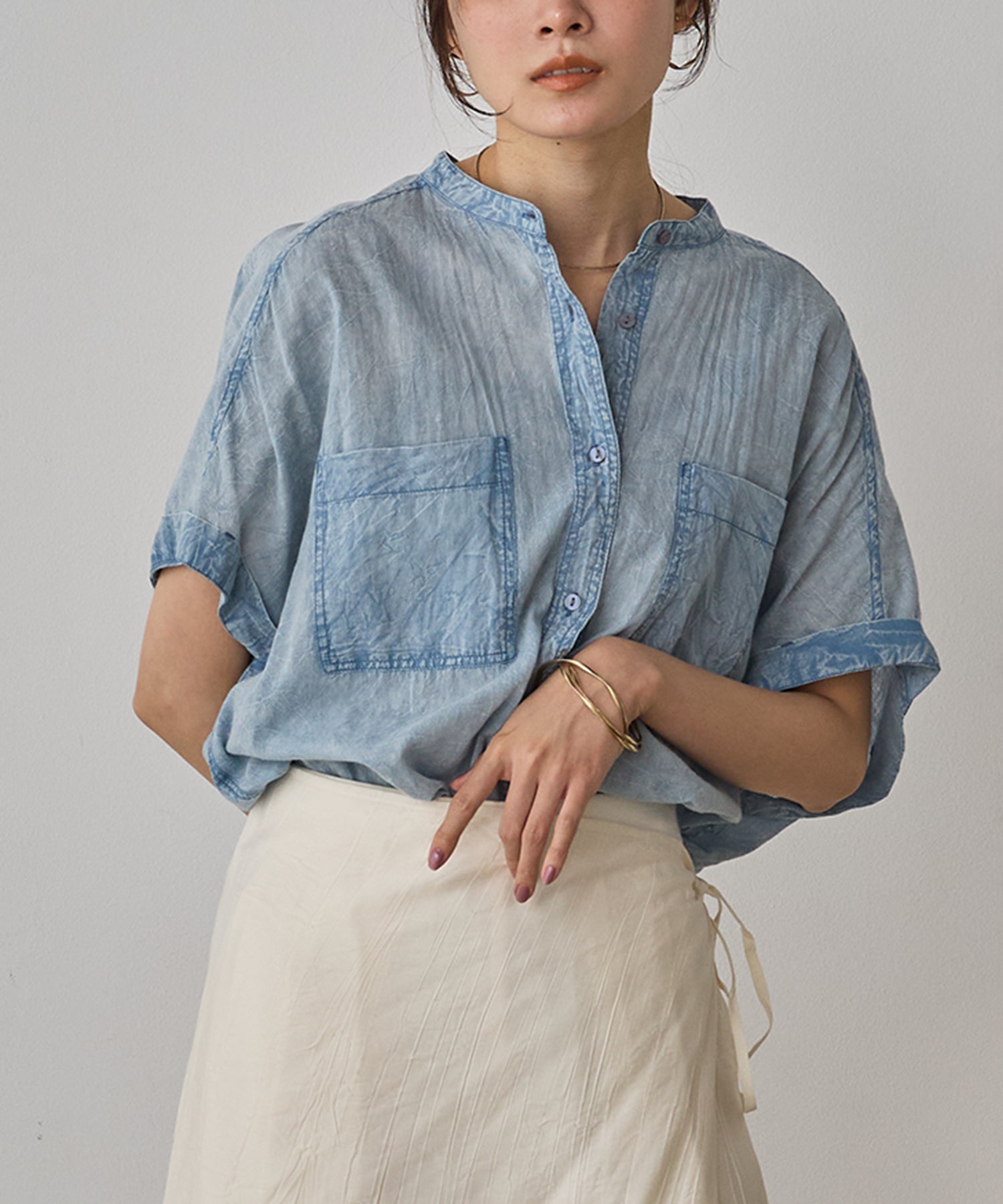 ACID-WASH SHORT-SLEEVE SHIRT