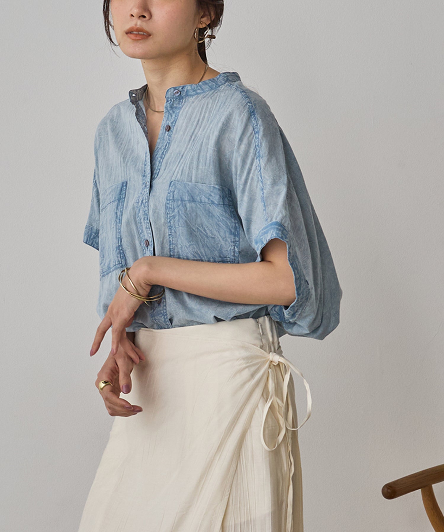 ACID-WASH SHORT-SLEEVE SHIRT