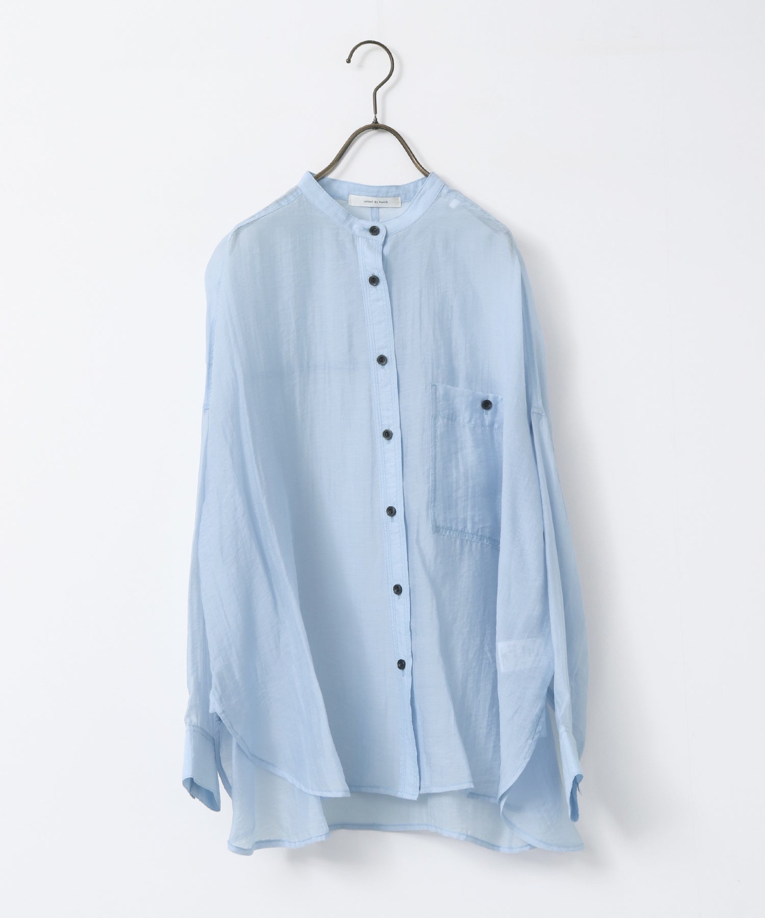 《一部予約》【WEB限定/別注】バンドカラー シアーシャツ