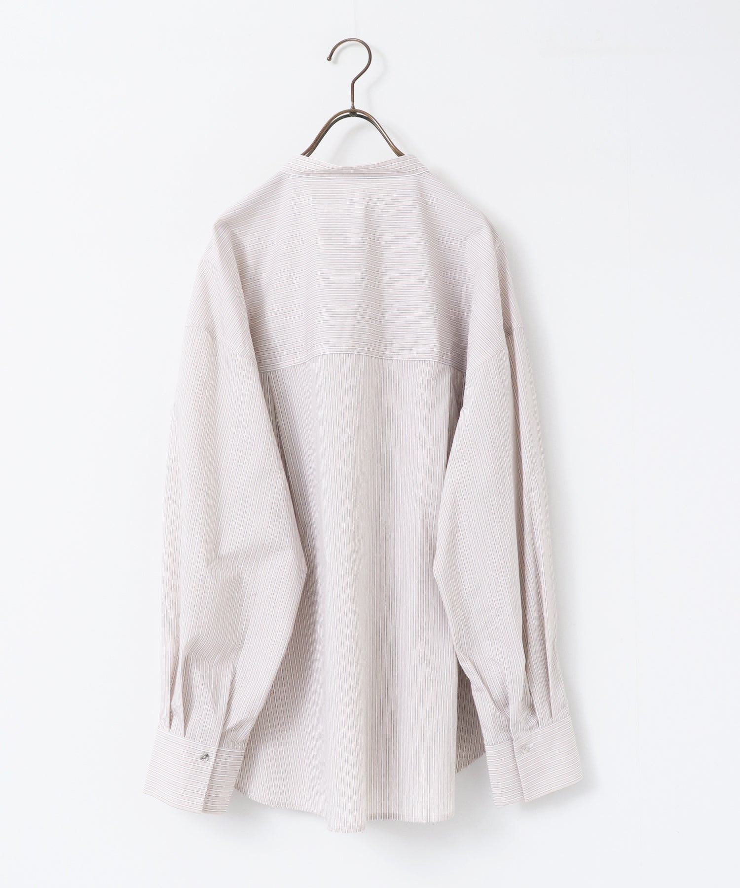 【WEB限定/別注】【イージーケア】バンドカラーオーバーデザインシャツ