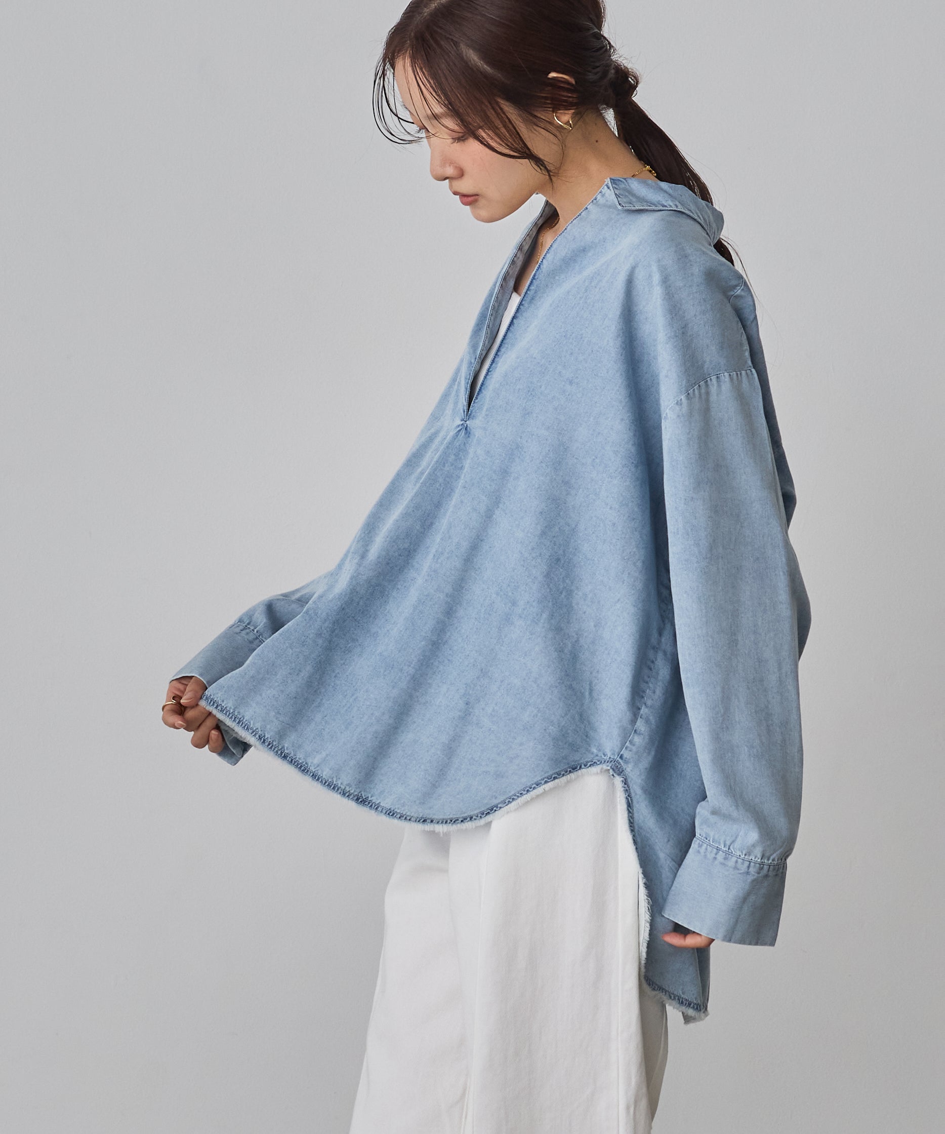 BROAD/TENCEL DENIM SKIPPER SHIRT