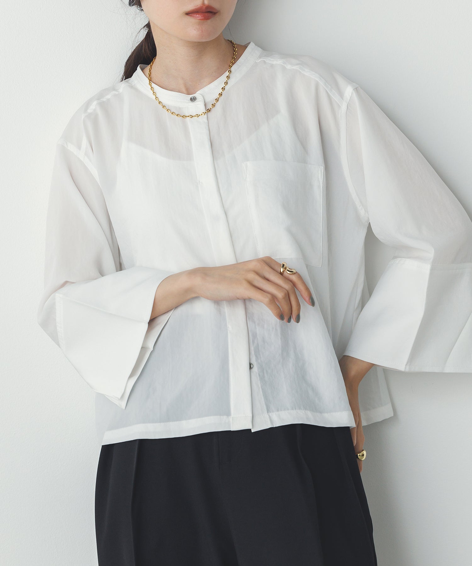 スパンローン カフスポイントシャツ