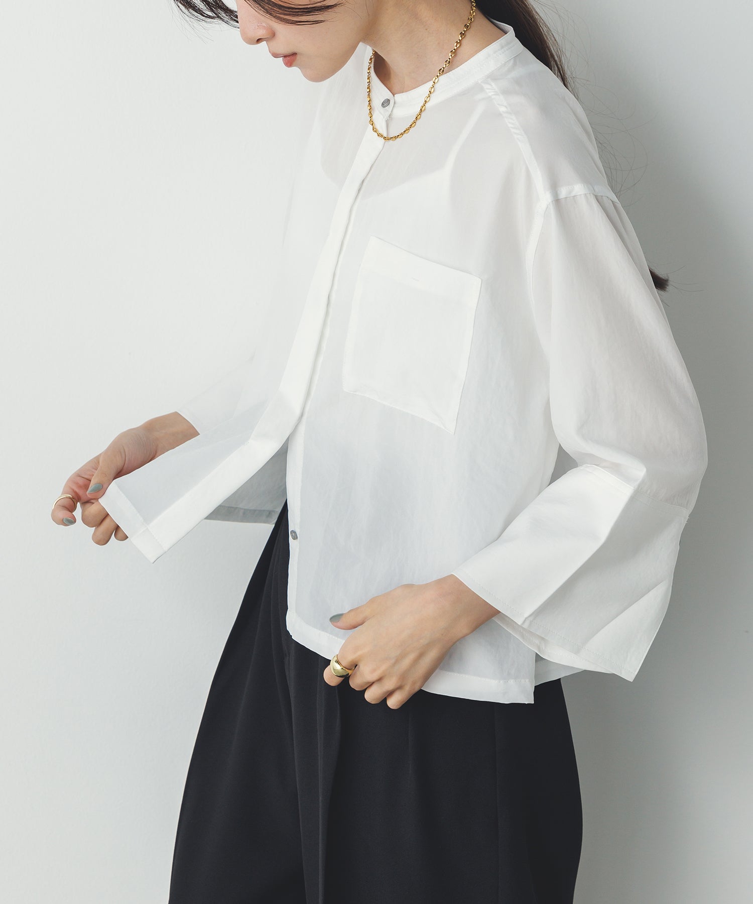 スパンローン カフスポイントシャツ