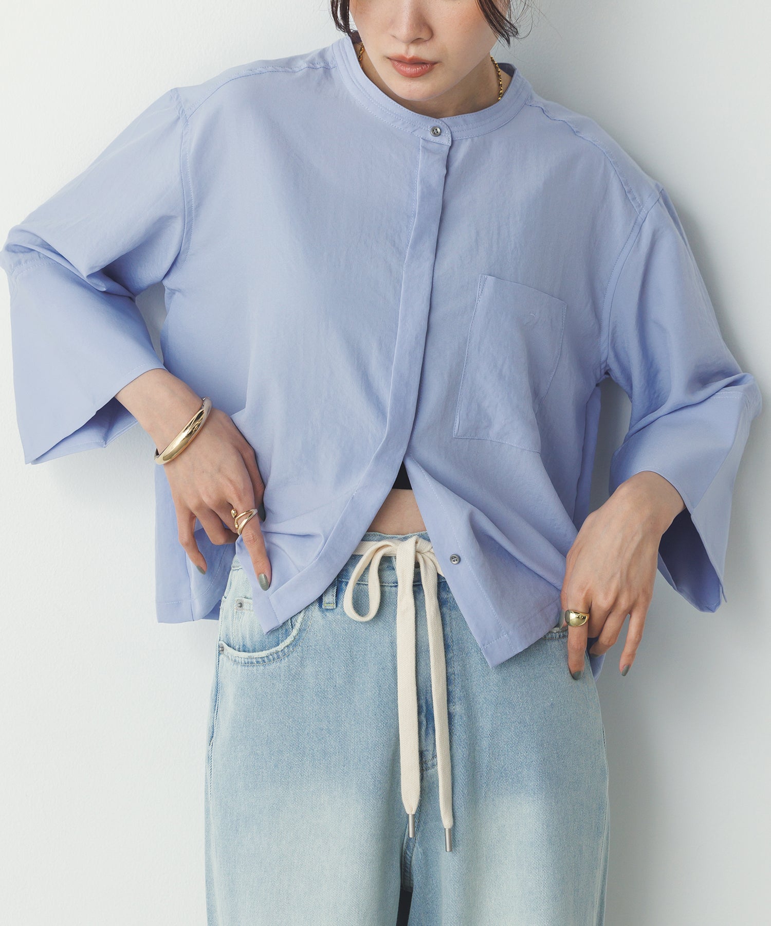 スパンローン カフスポイントシャツ