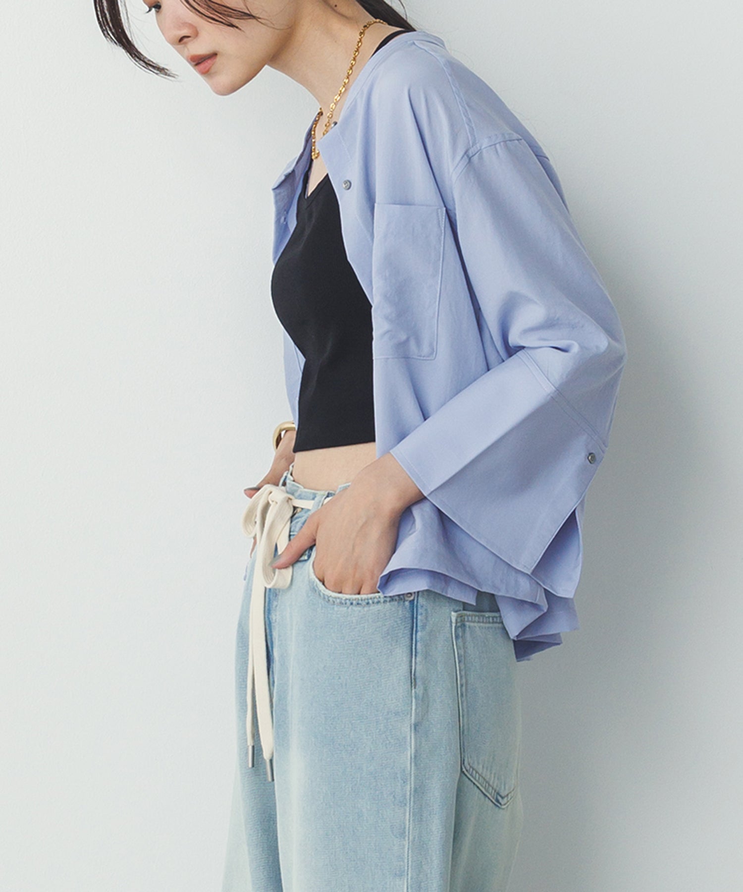 スパンローン カフスポイントシャツ