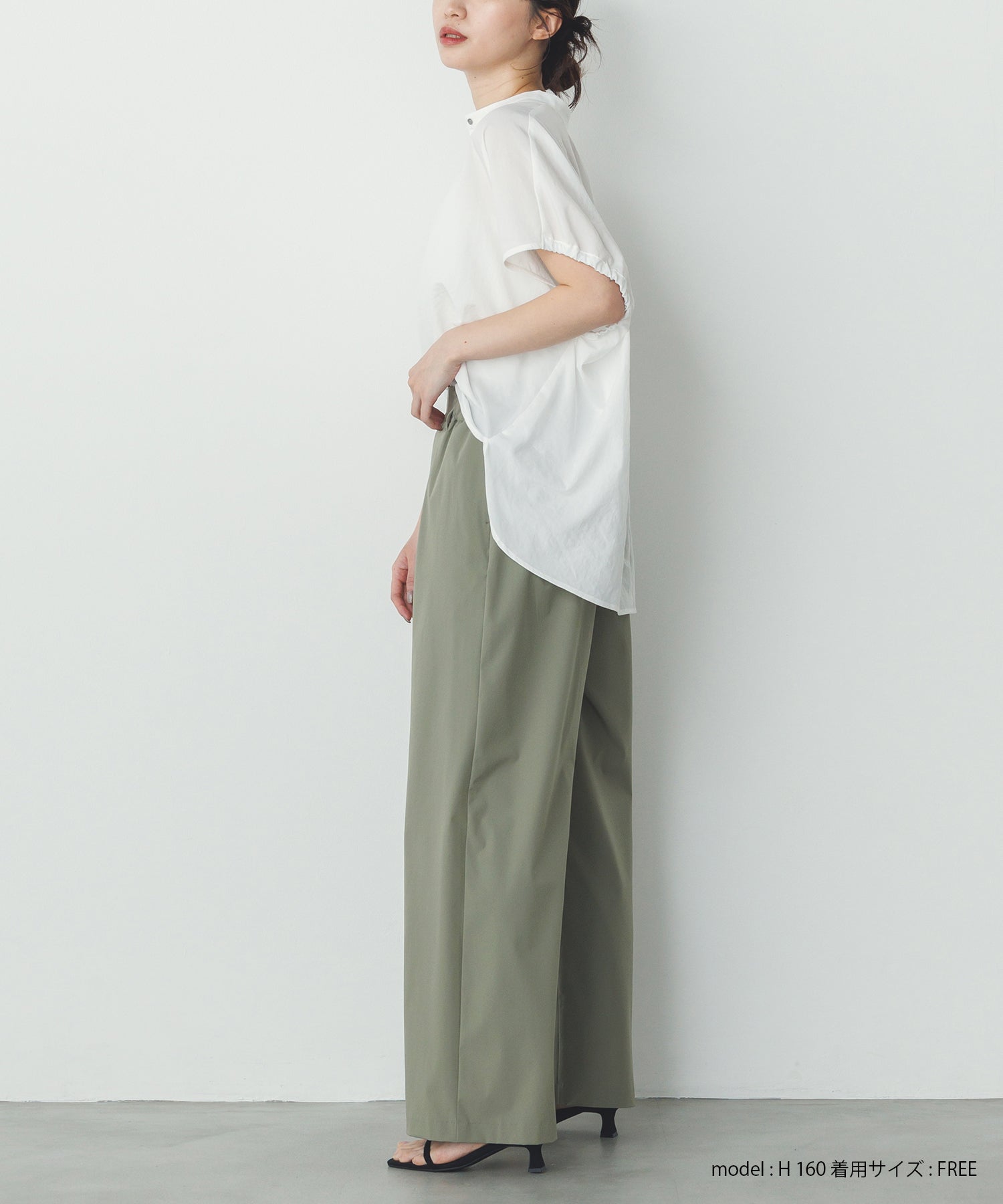 スパンローン ボリュームフレンチブラウス