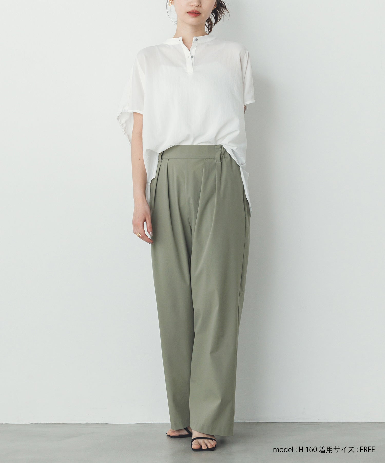 スパンローン ボリュームフレンチブラウス