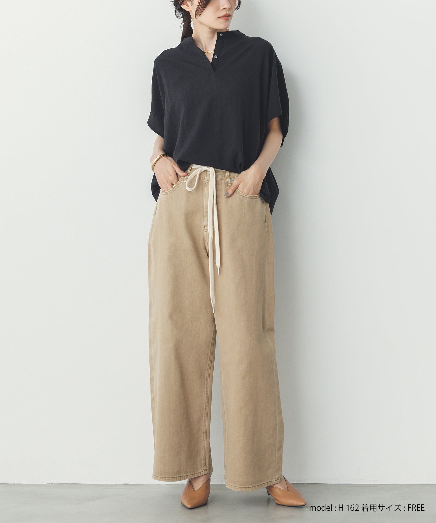 スパンローン ボリュームフレンチブラウス