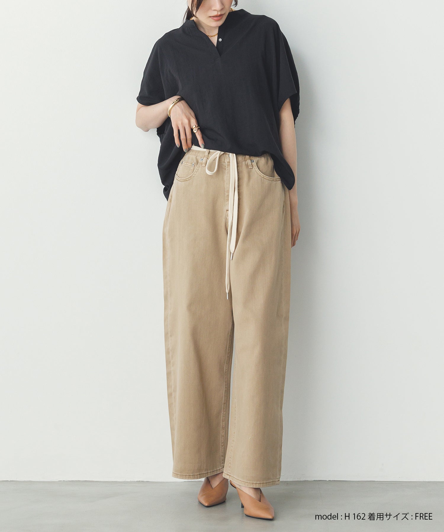 スパンローン ボリュームフレンチブラウス