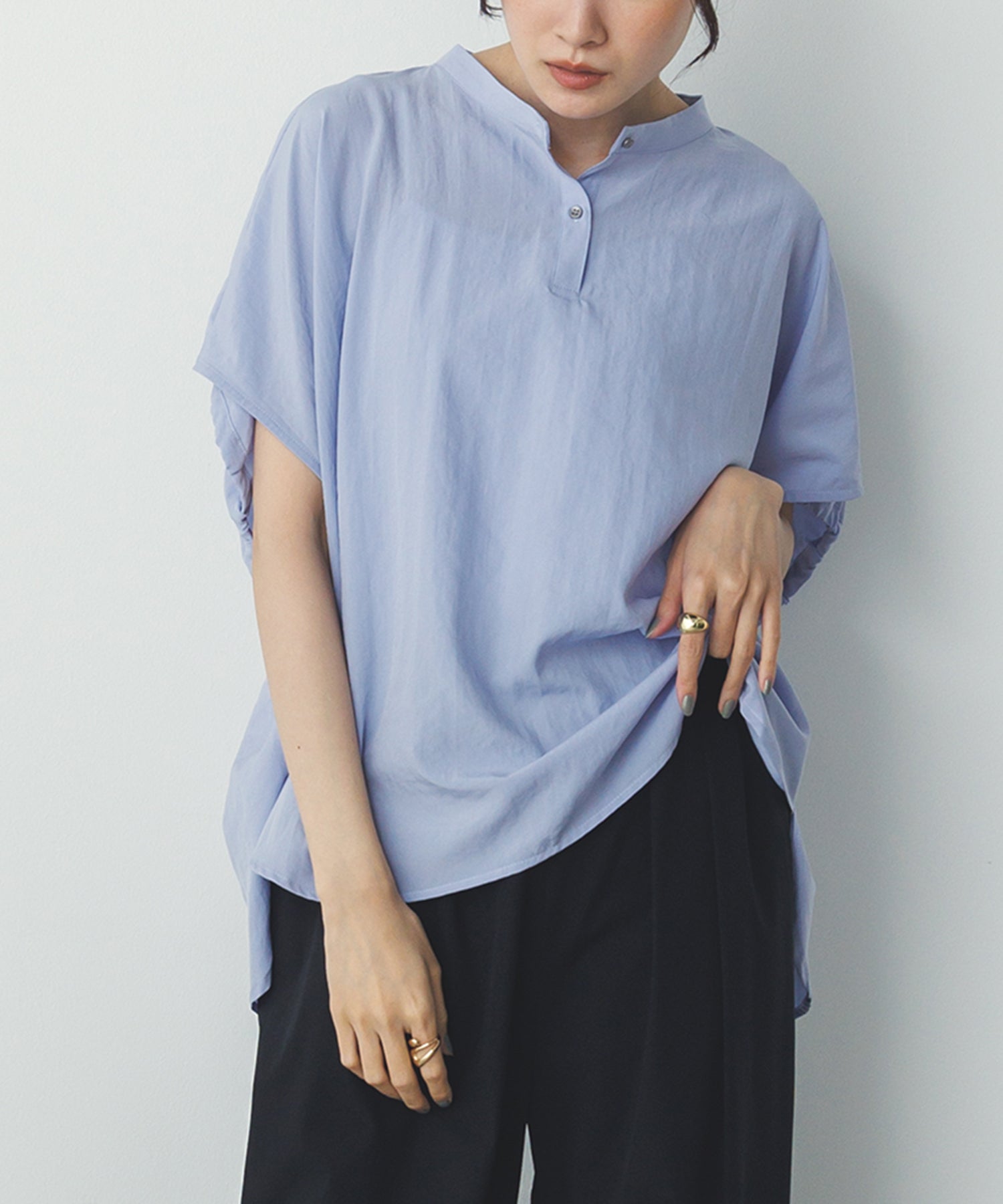 スパンローン ボリュームフレンチブラウス