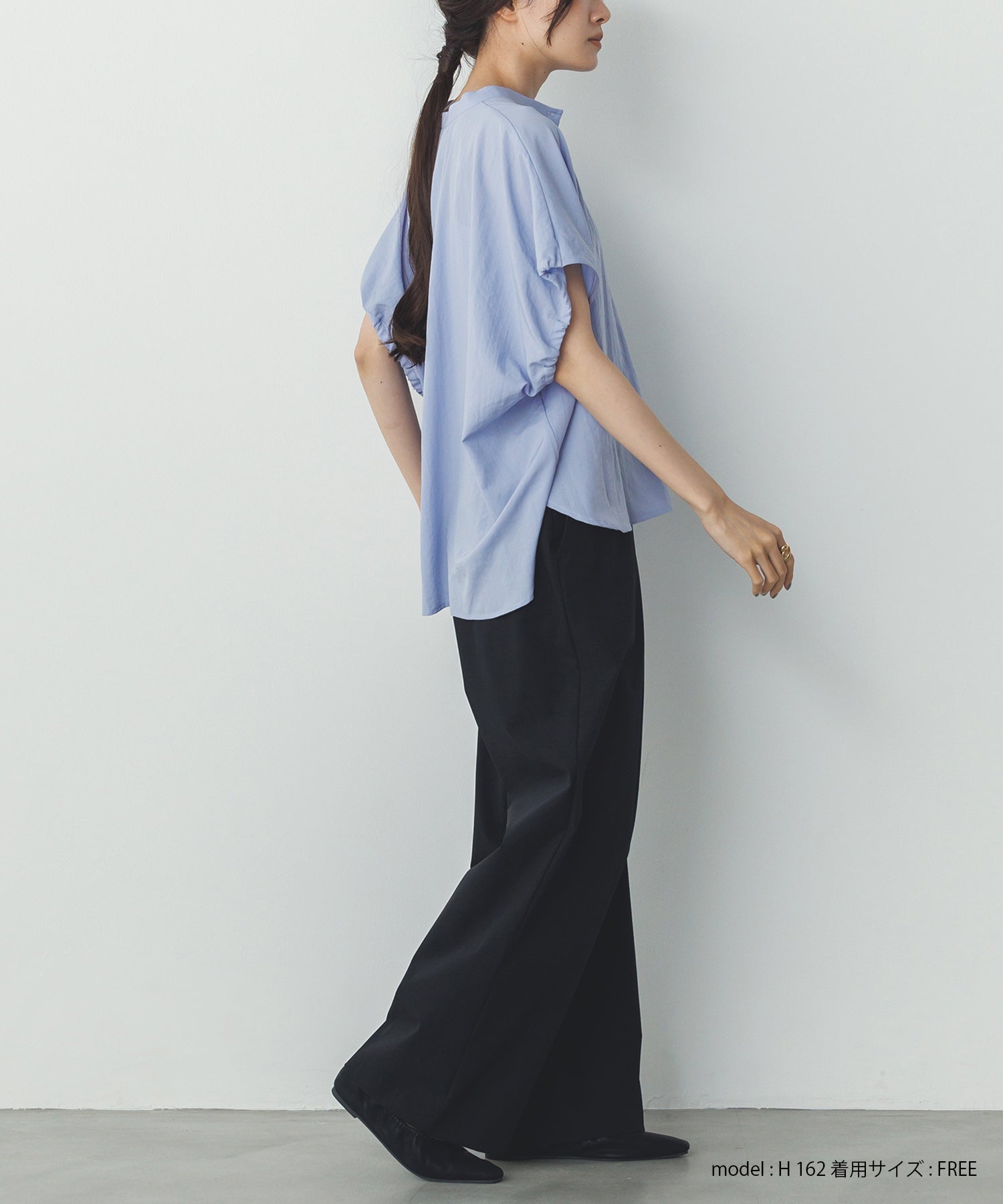 スパンローン ボリュームフレンチブラウス