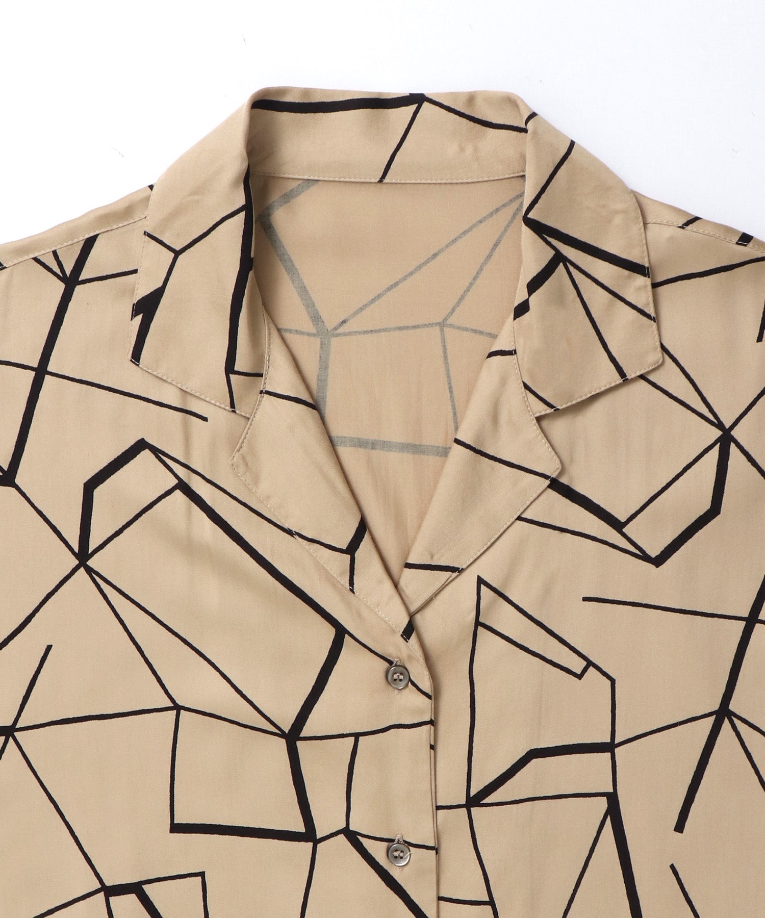 VISCOSE SATIN PRINTED OPEN-COLLAR SHIRT