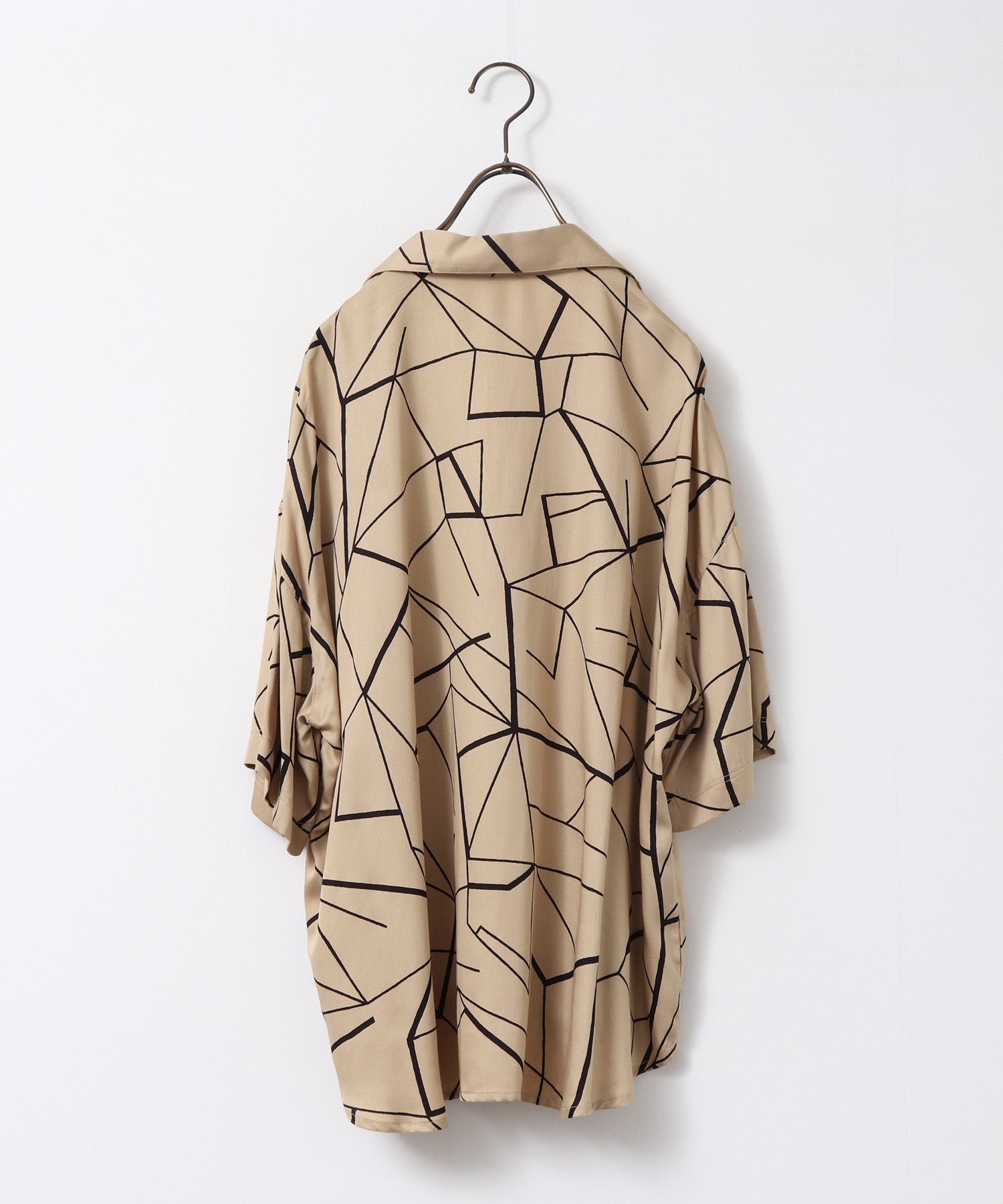 VISCOSE SATIN PRINTED OPEN-COLLAR SHIRT