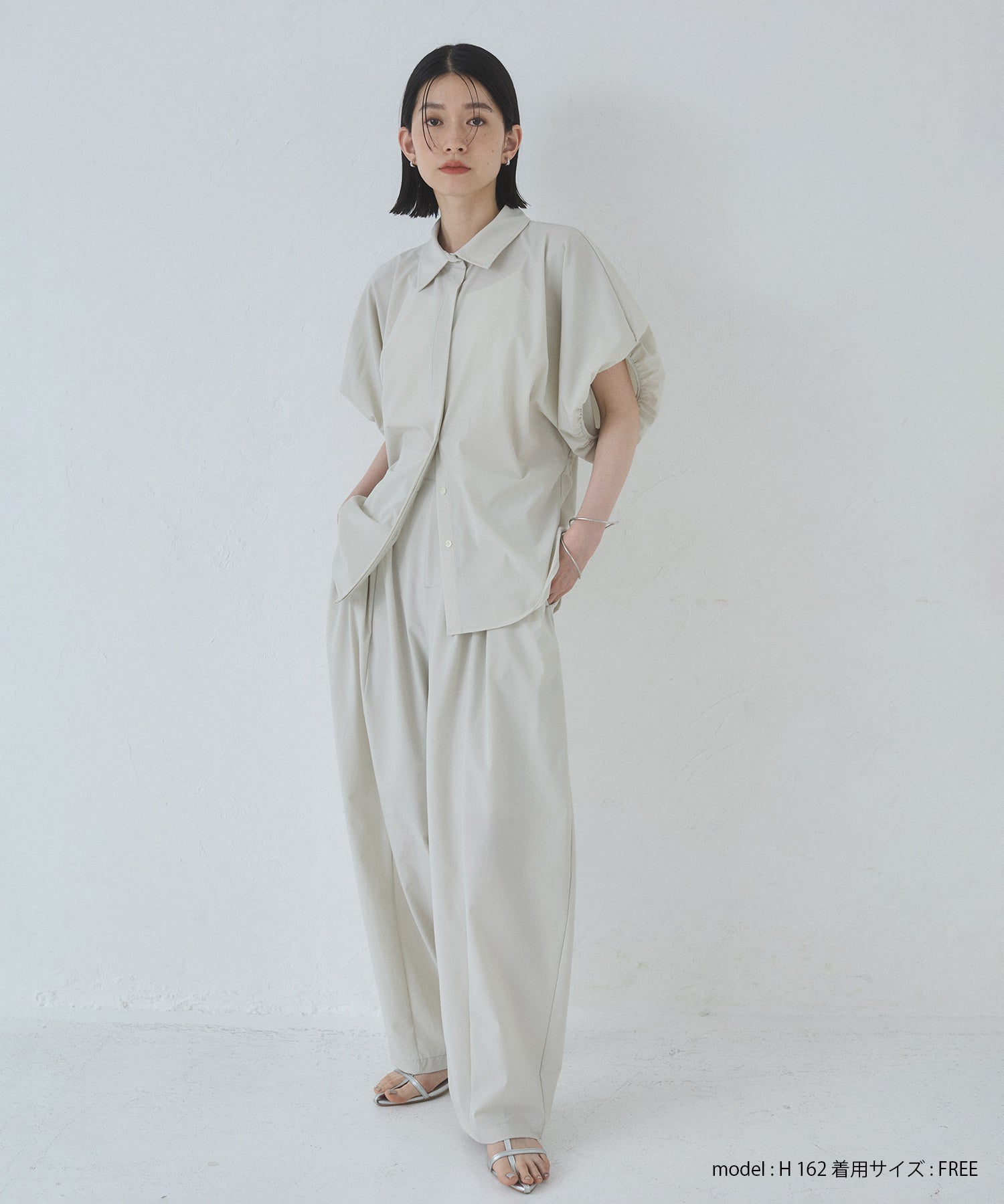 【接触冷感】 パフスリーブシャツ