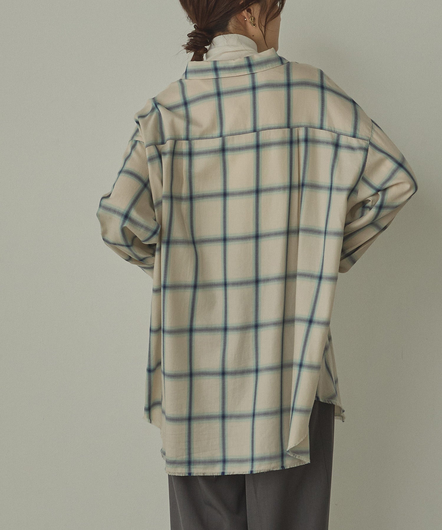【新色追加】オンブレチェック オーバーシャツ