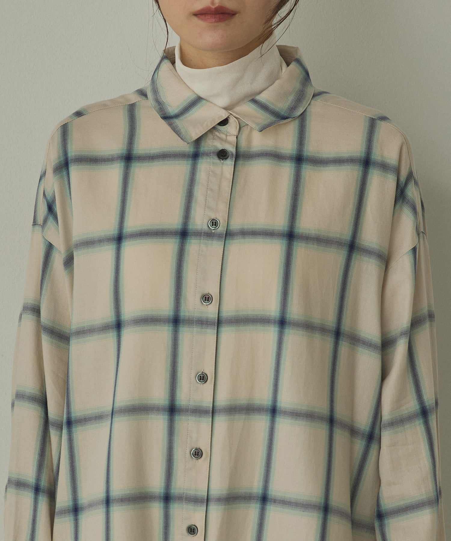 【新色追加】オンブレチェック オーバーシャツ