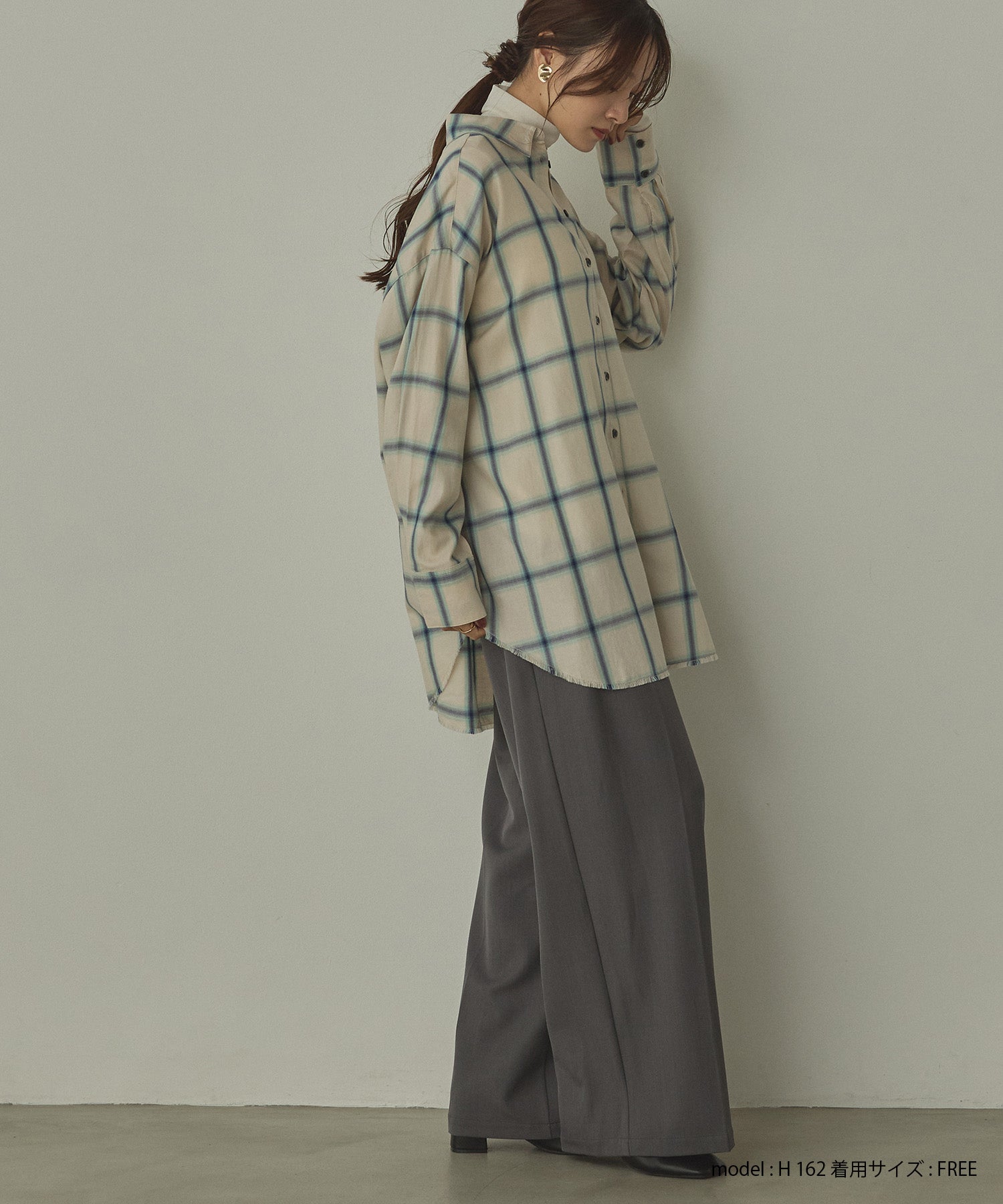 【新色追加】オンブレチェック オーバーシャツ