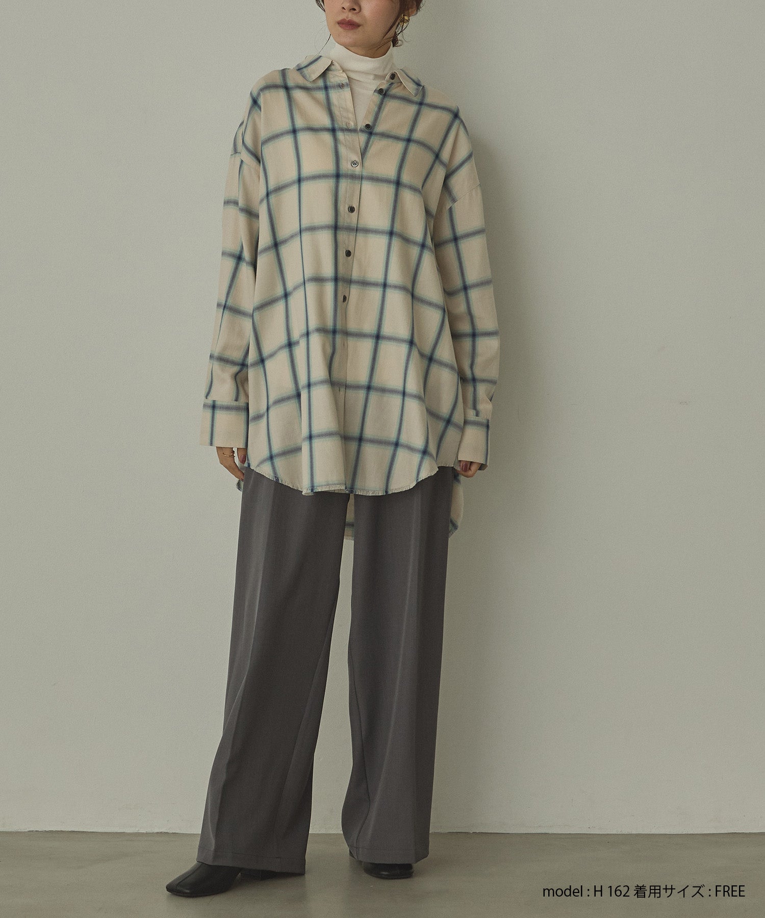【新色追加】オンブレチェック オーバーシャツ