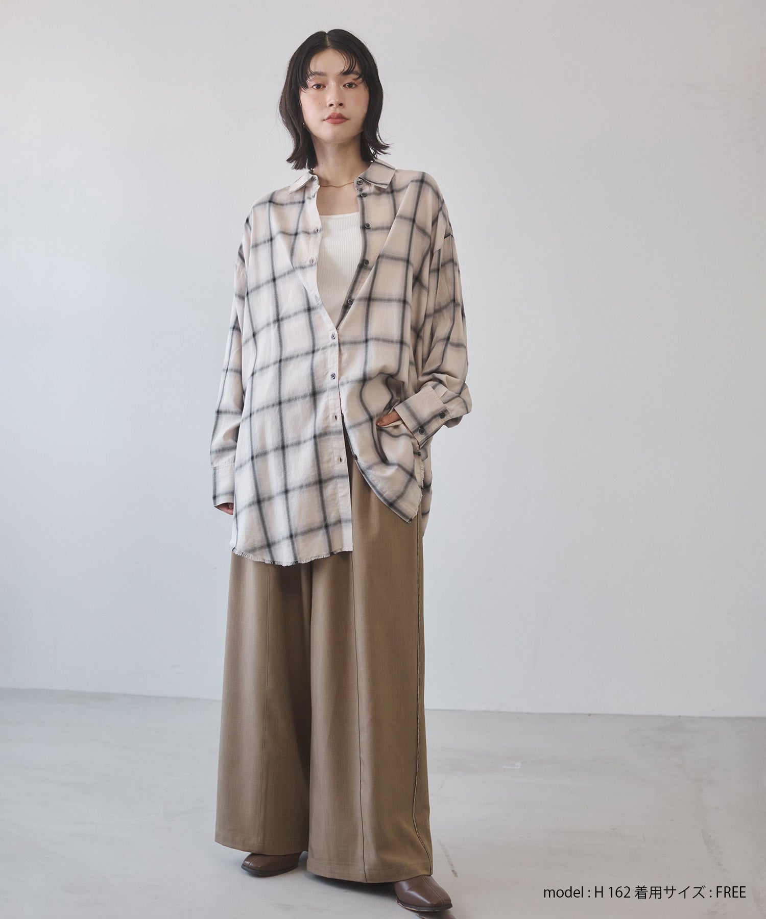 【新色追加】オンブレチェック オーバーシャツ