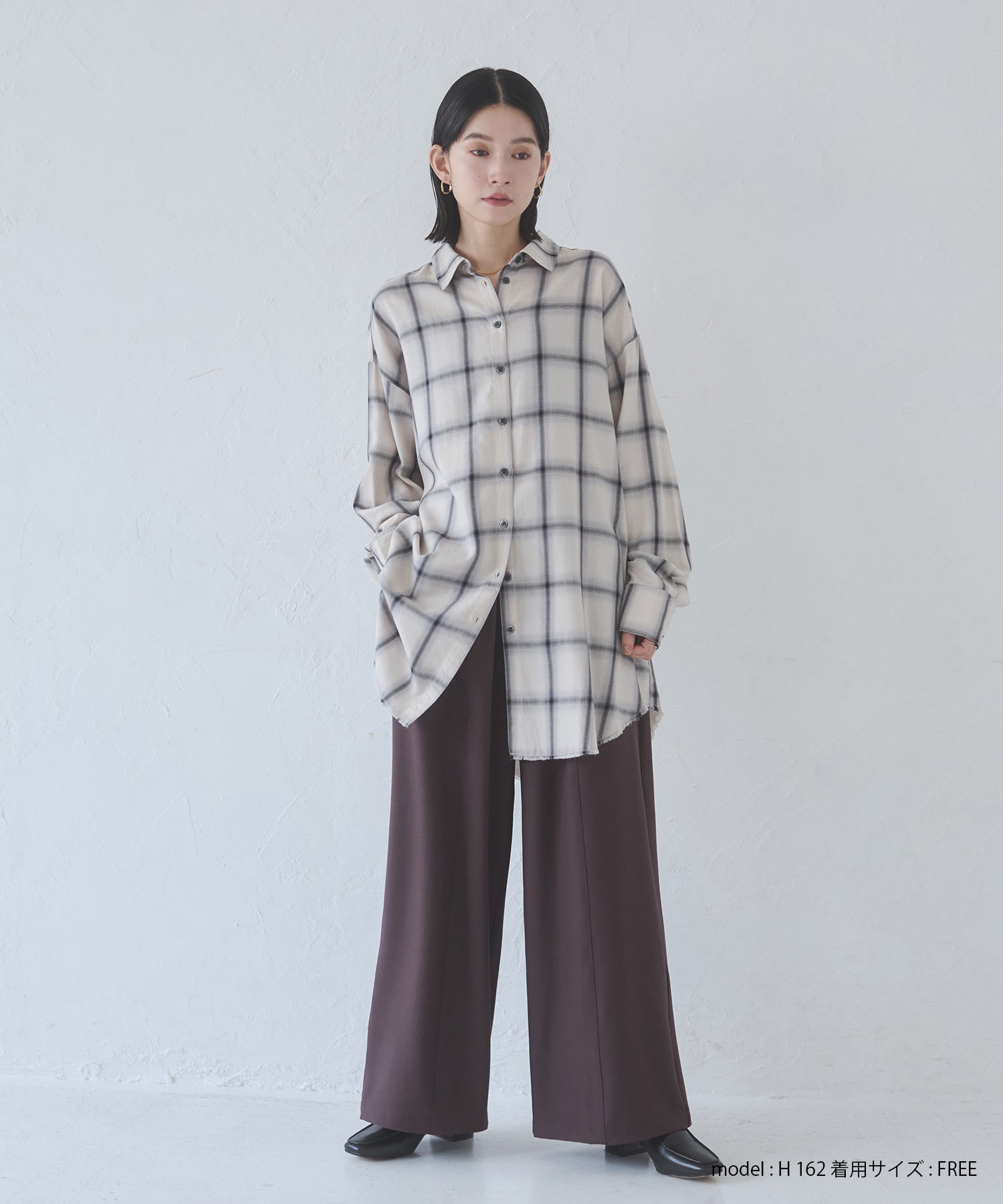 【新色追加】オンブレチェック オーバーシャツ