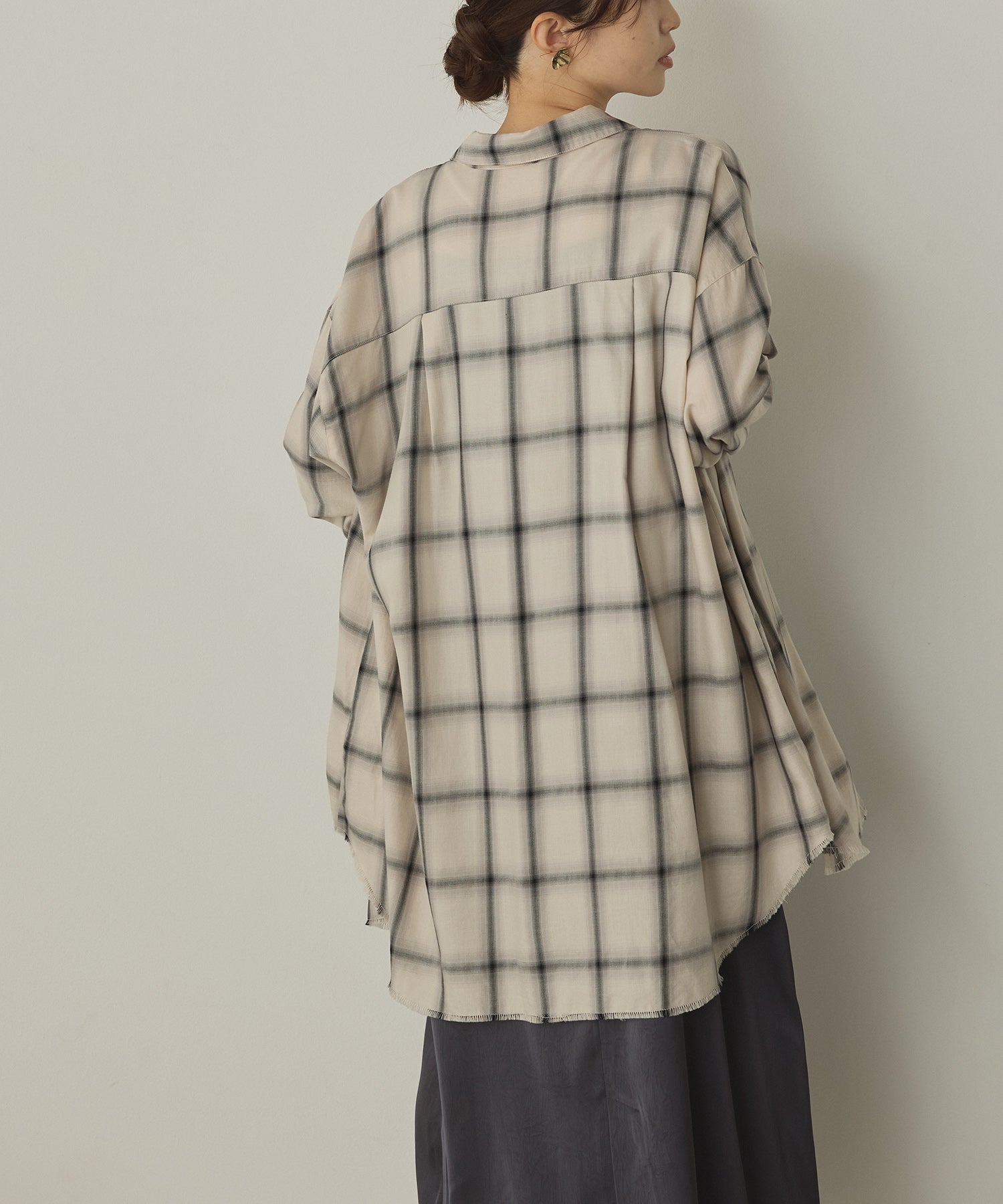 【新色追加】オンブレチェック オーバーシャツ