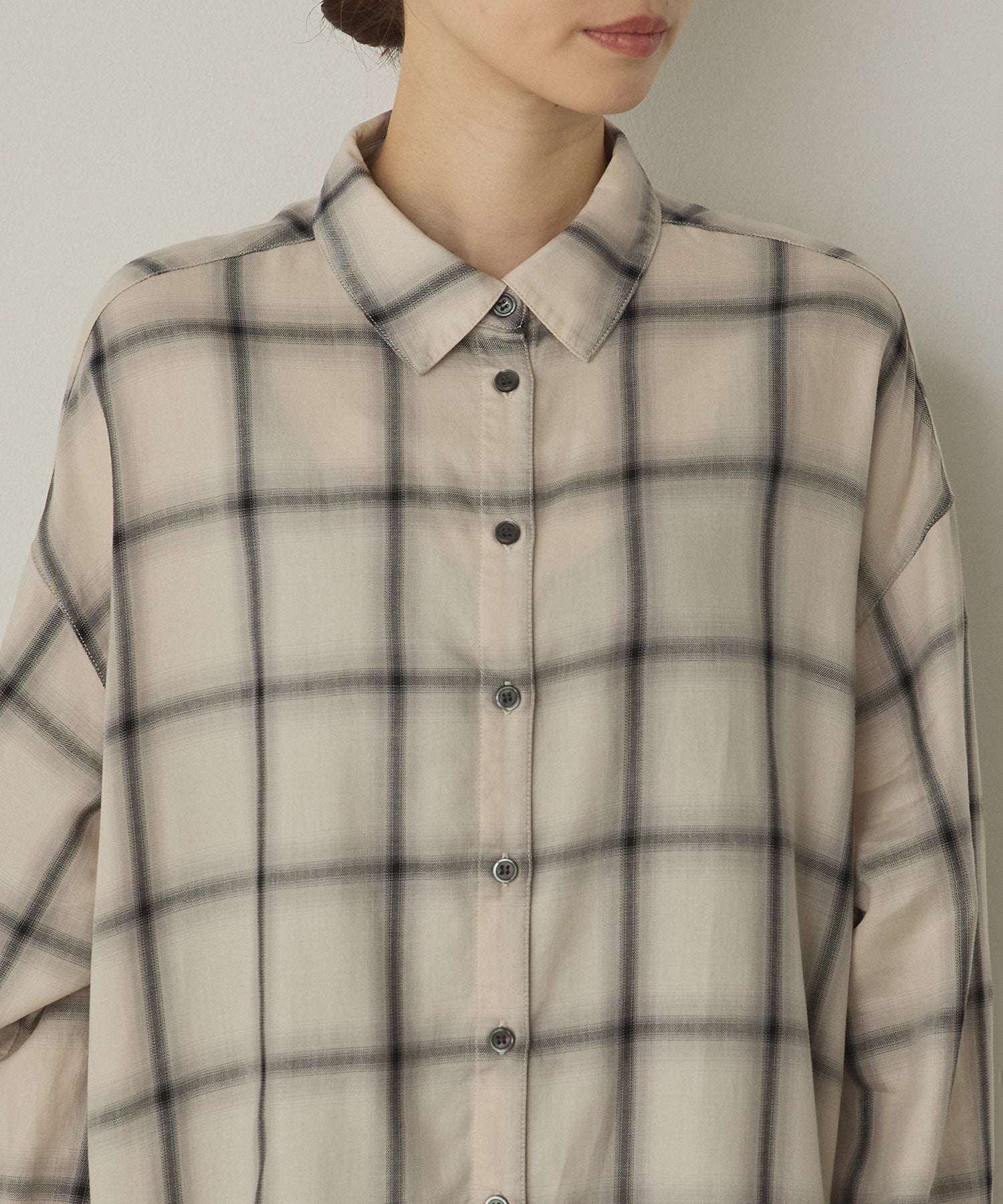 【新色追加】オンブレチェック オーバーシャツ