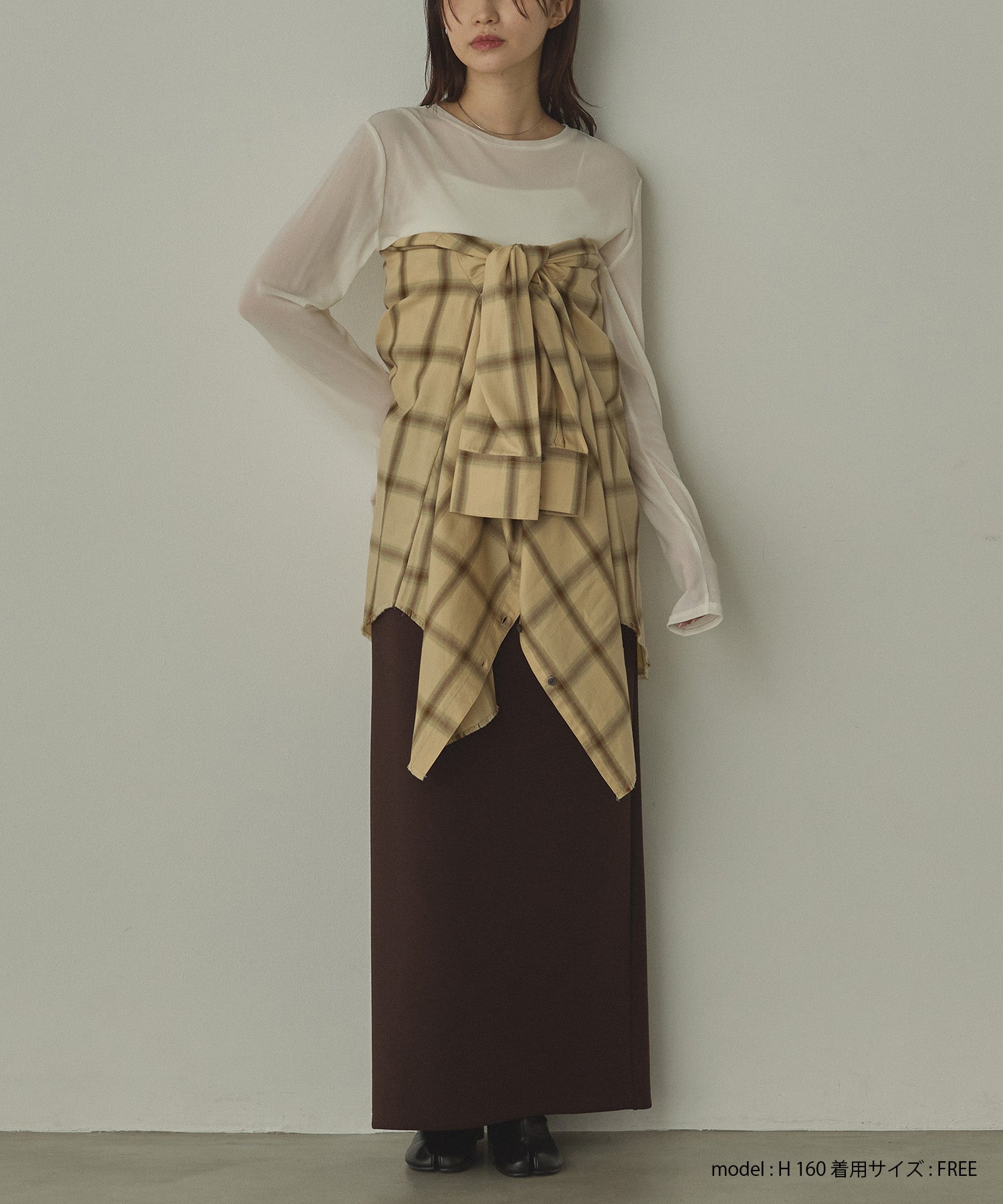 【新色追加】オンブレチェック オーバーシャツ