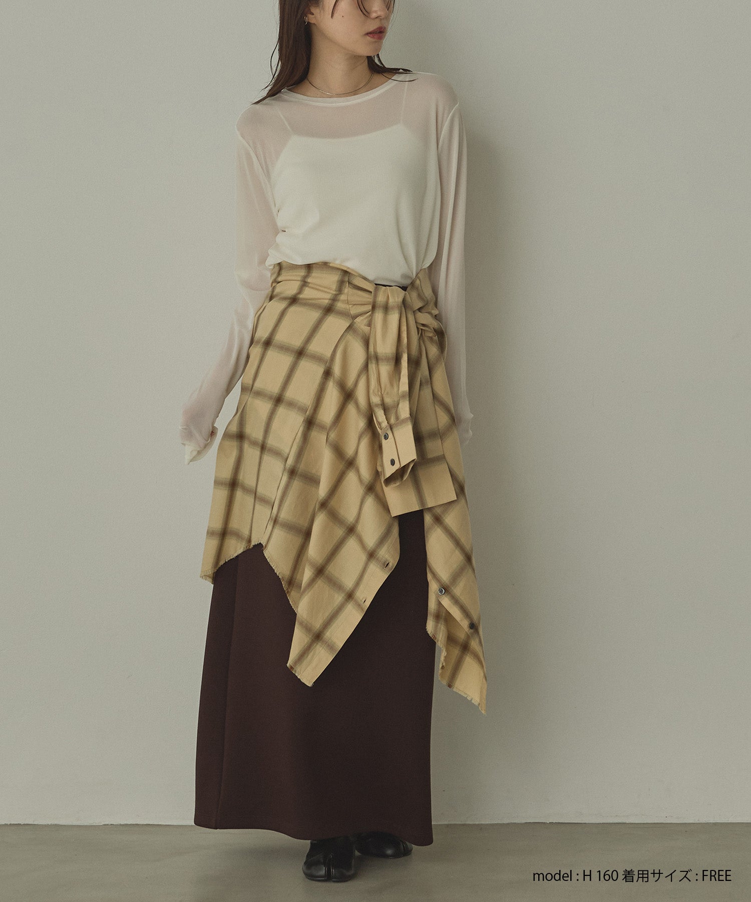 【新色追加】オンブレチェック オーバーシャツ