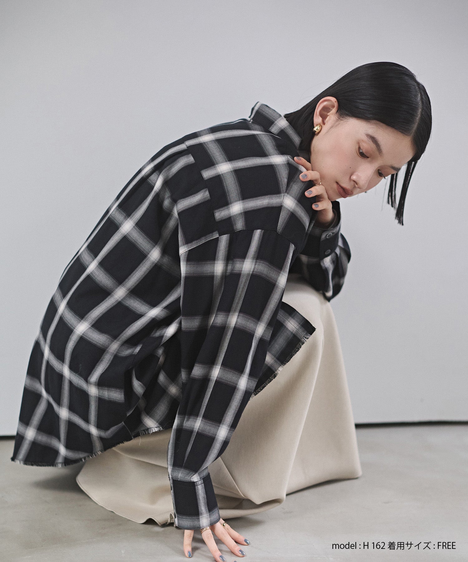 【新色追加】オンブレチェック オーバーシャツ