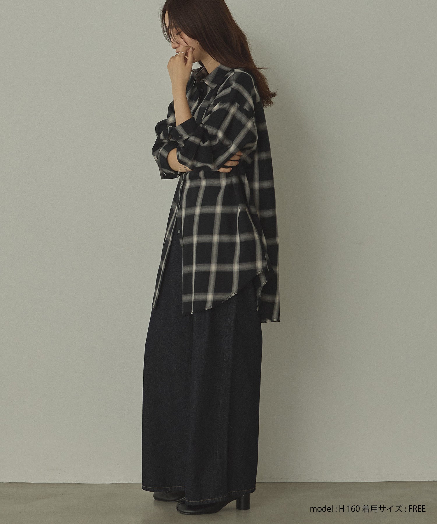 【新色追加】オンブレチェック オーバーシャツ