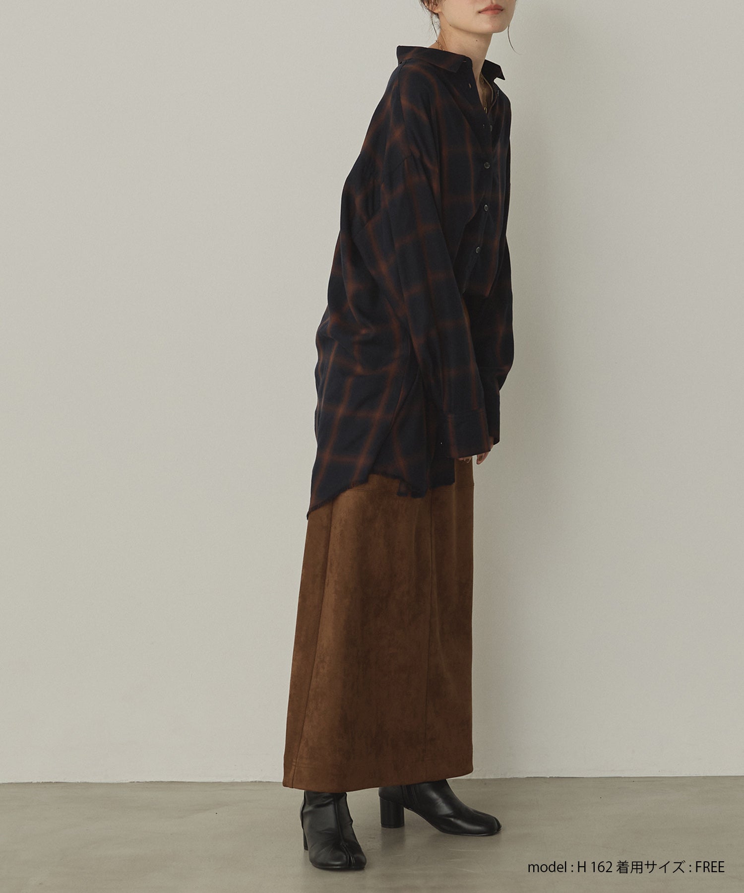 【新色追加】オンブレチェック オーバーシャツ