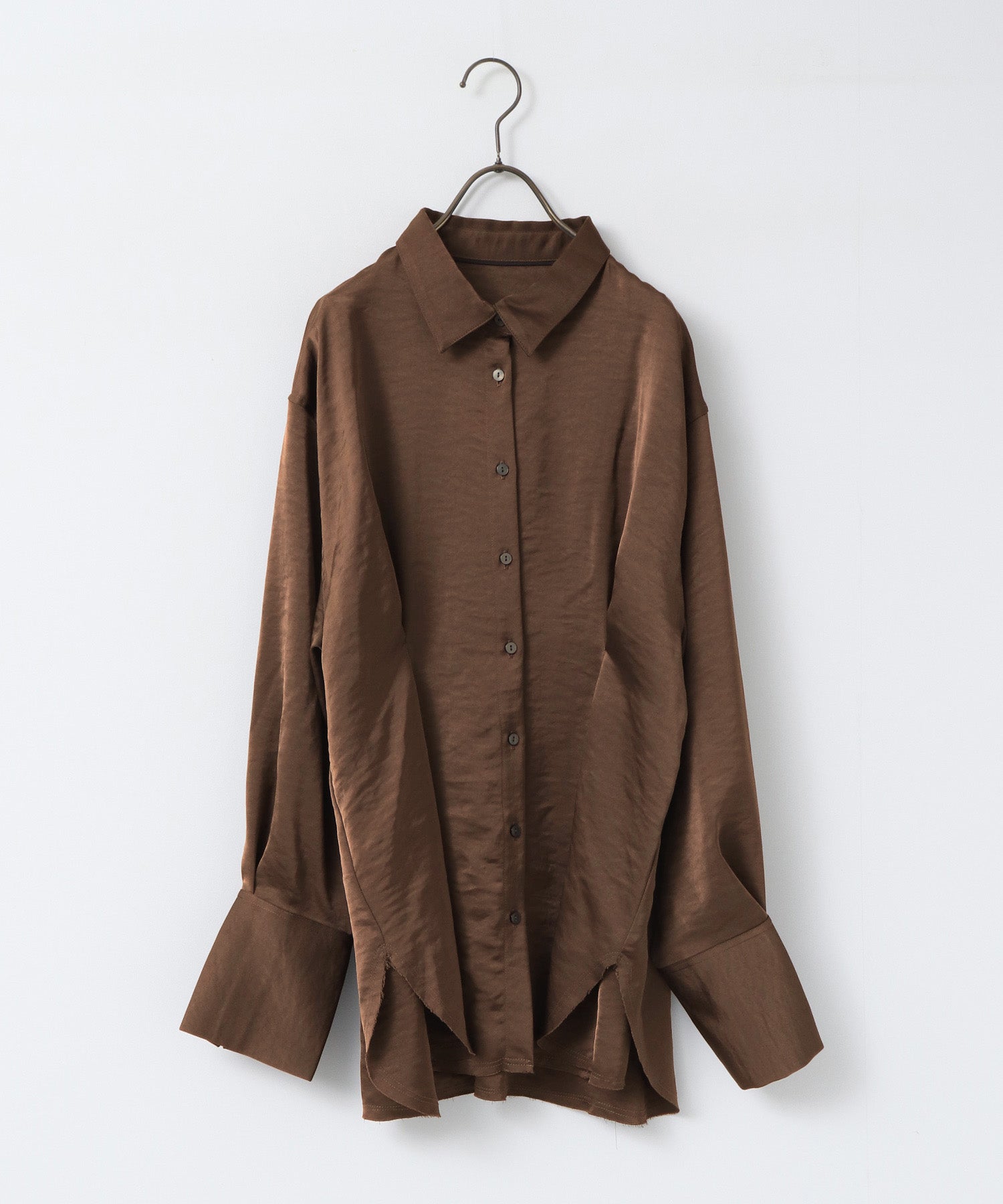 MATTE SATIN TUCK SHIRT
