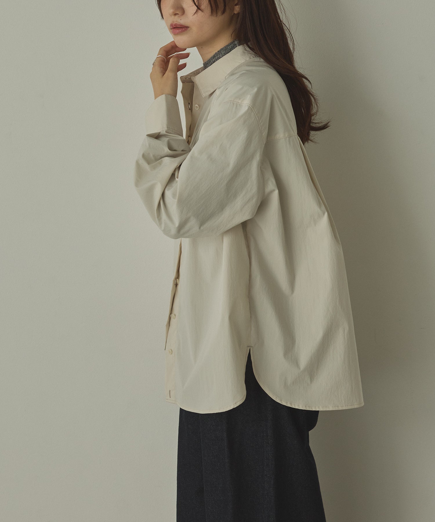 ポリエステルブロード 丈2WAYシャツ