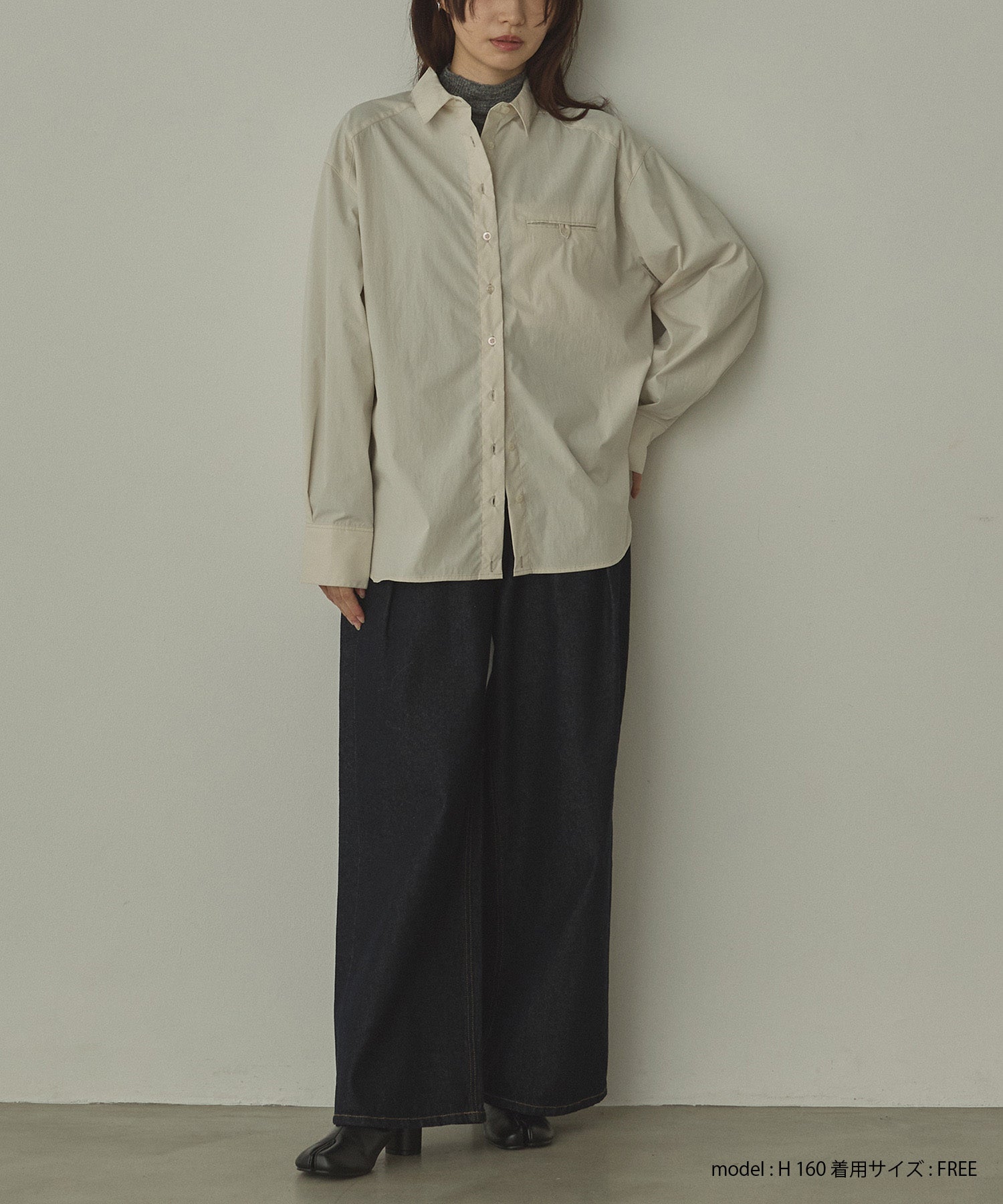 ポリエステルブロード 丈2WAYシャツ