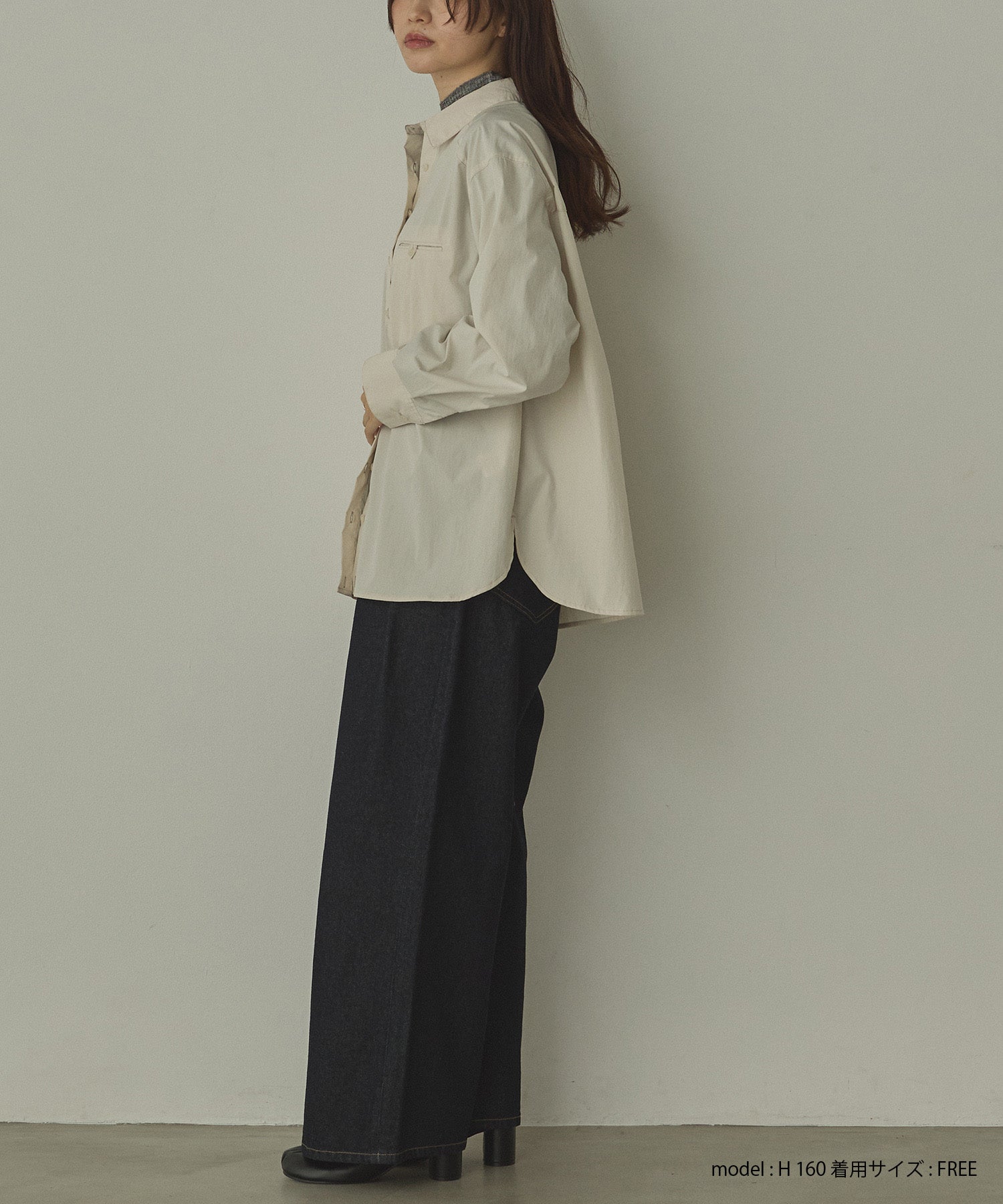 ポリエステルブロード 丈2WAYシャツ