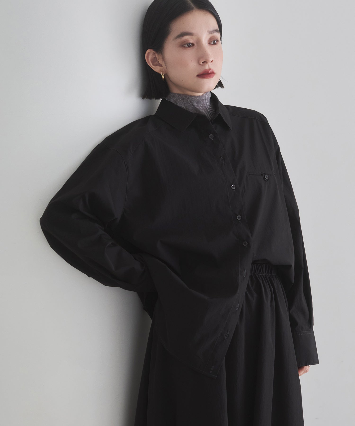 ポリエステルブロード 丈2WAYシャツ