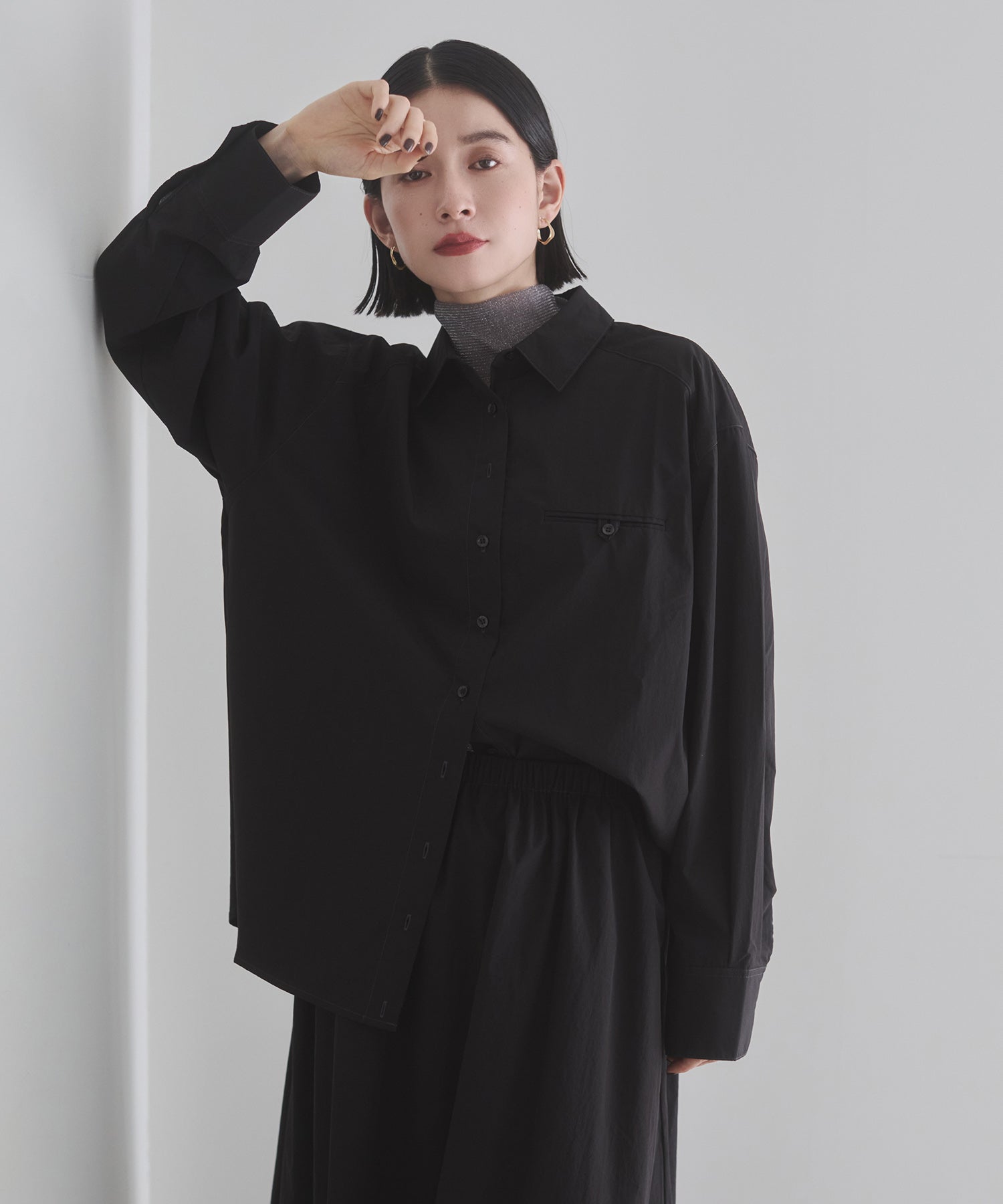 ポリエステルブロード 丈2WAYシャツ