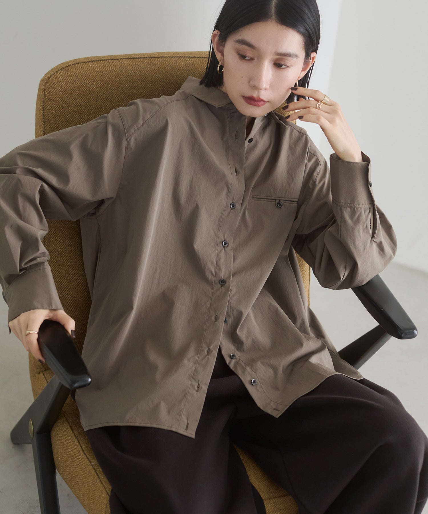 ポリエステルブロード 丈2WAYシャツ