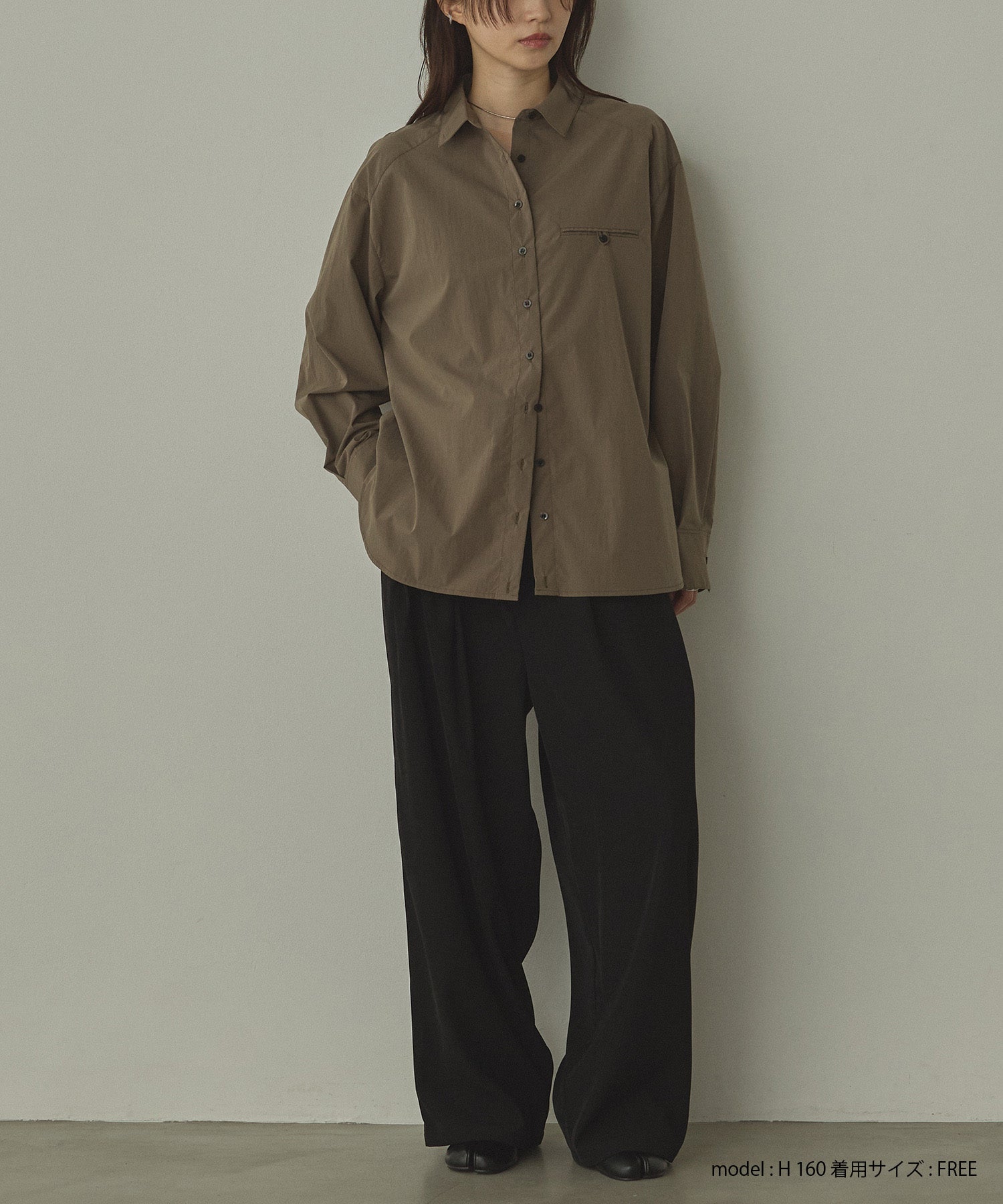 ポリエステルブロード 丈2WAYシャツ