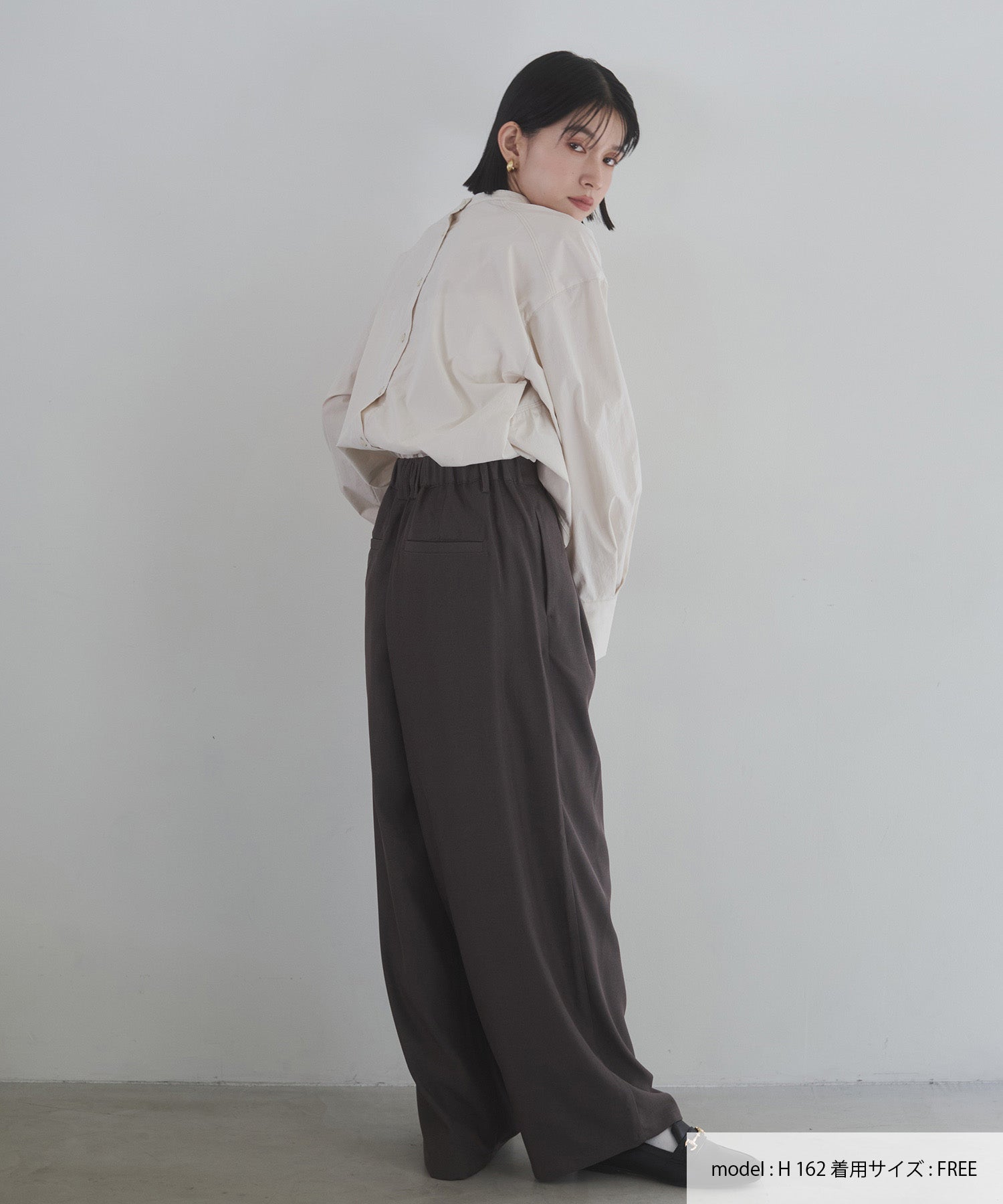 ポリエステルブロード 前後2WAYフリルシャツ