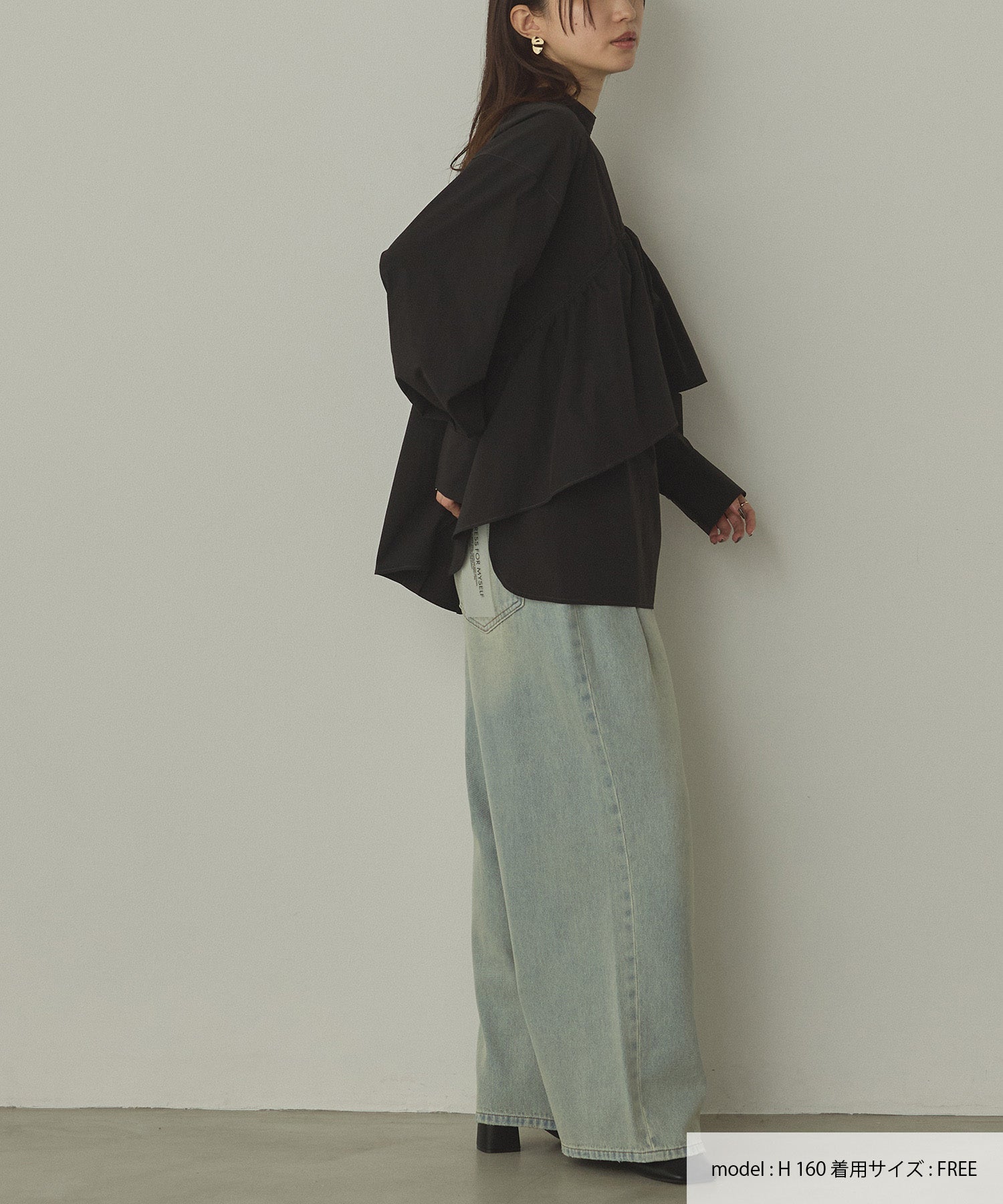 ポリエステルブロード 前後2WAYフリルシャツ