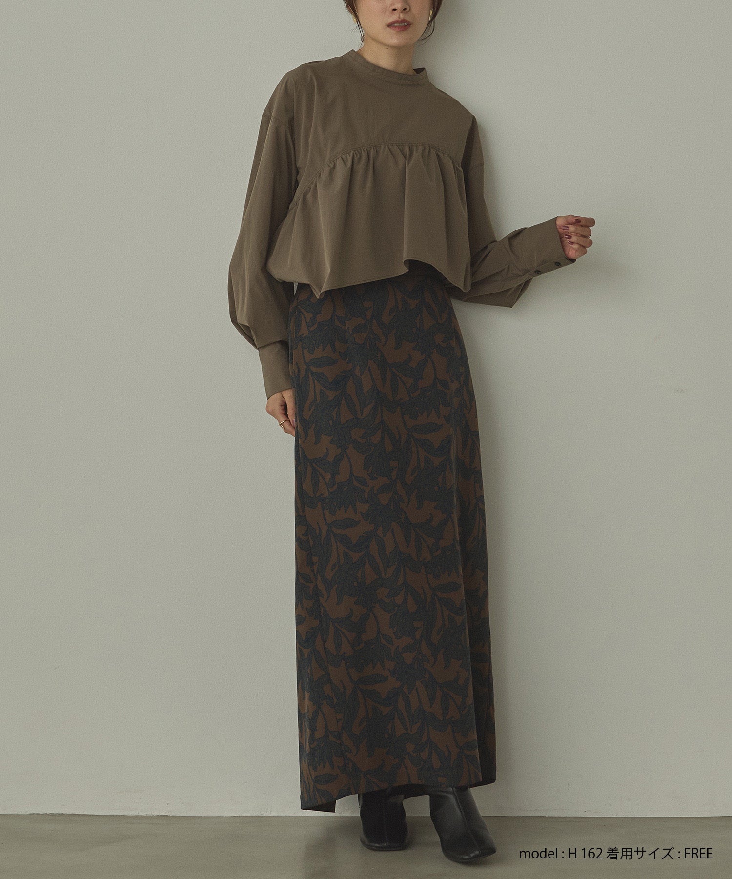 ポリエステルブロード 前後2WAYフリルシャツ