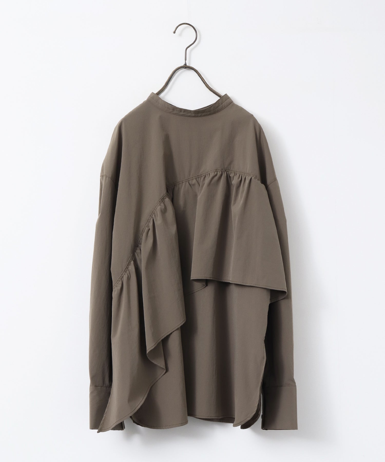 ポリエステルブロード 前後2WAYフリルシャツ